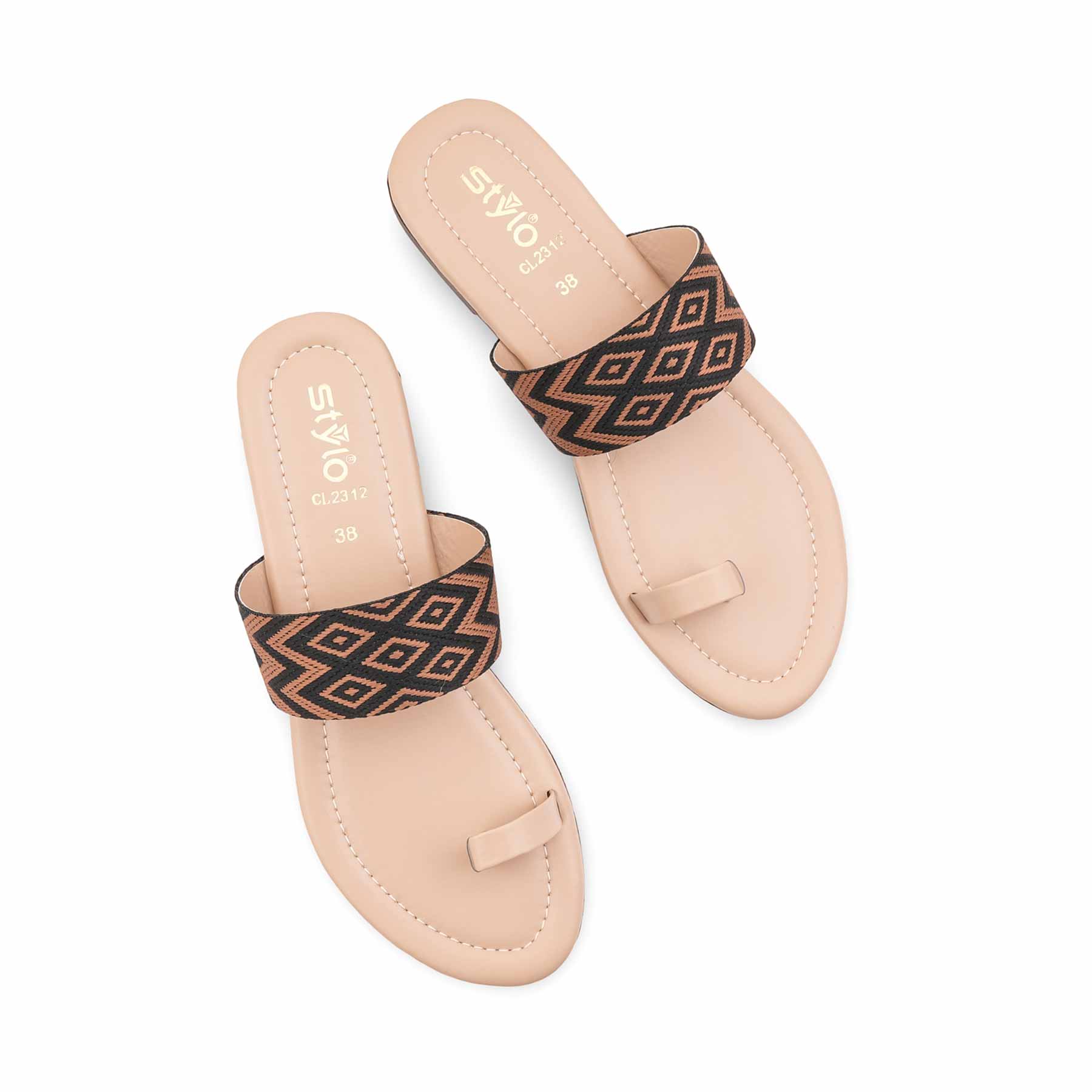 Beige Casual Chappal For Ladies CL2312 - Image 5