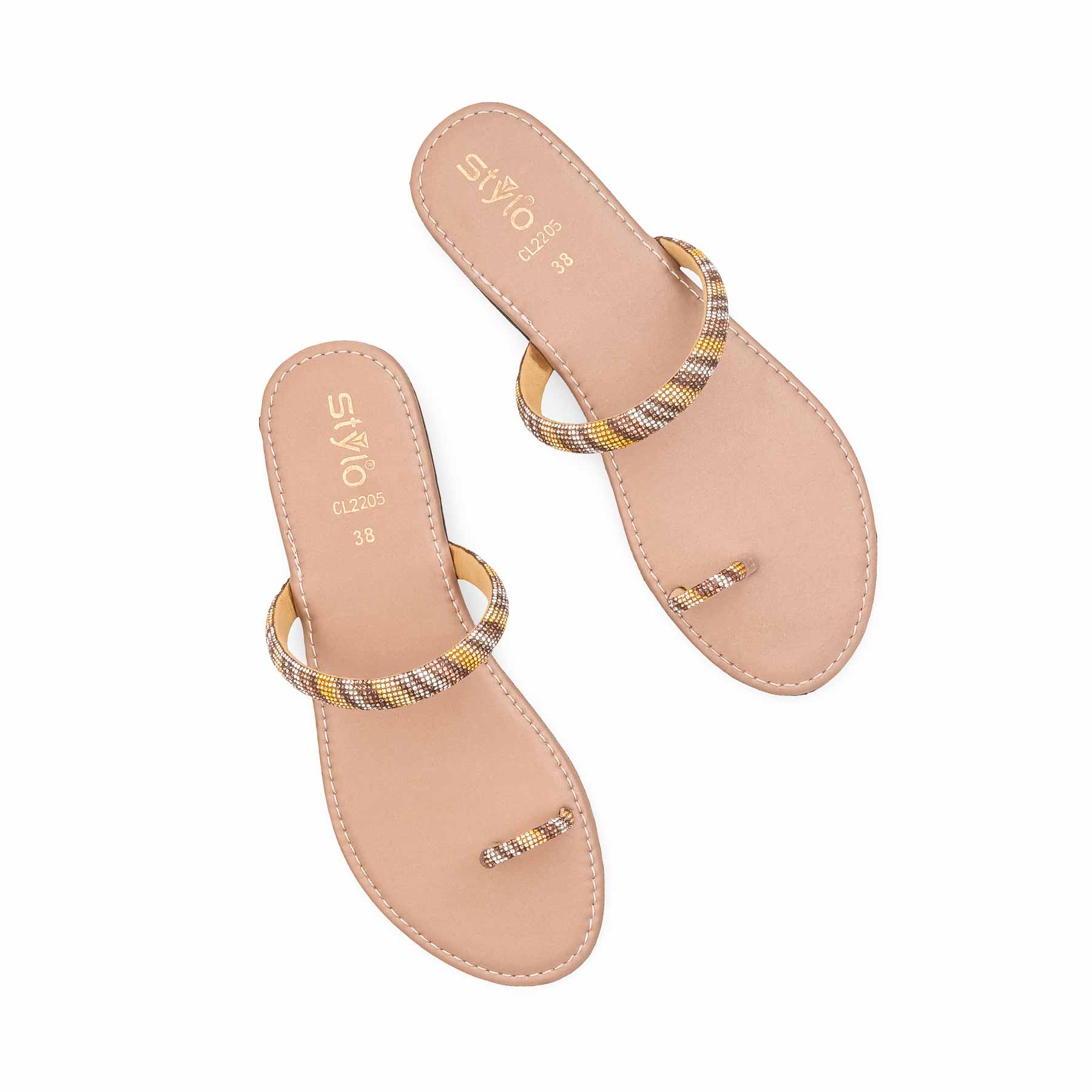 Beige Casual Chappal For Women CL2205 - Image 5