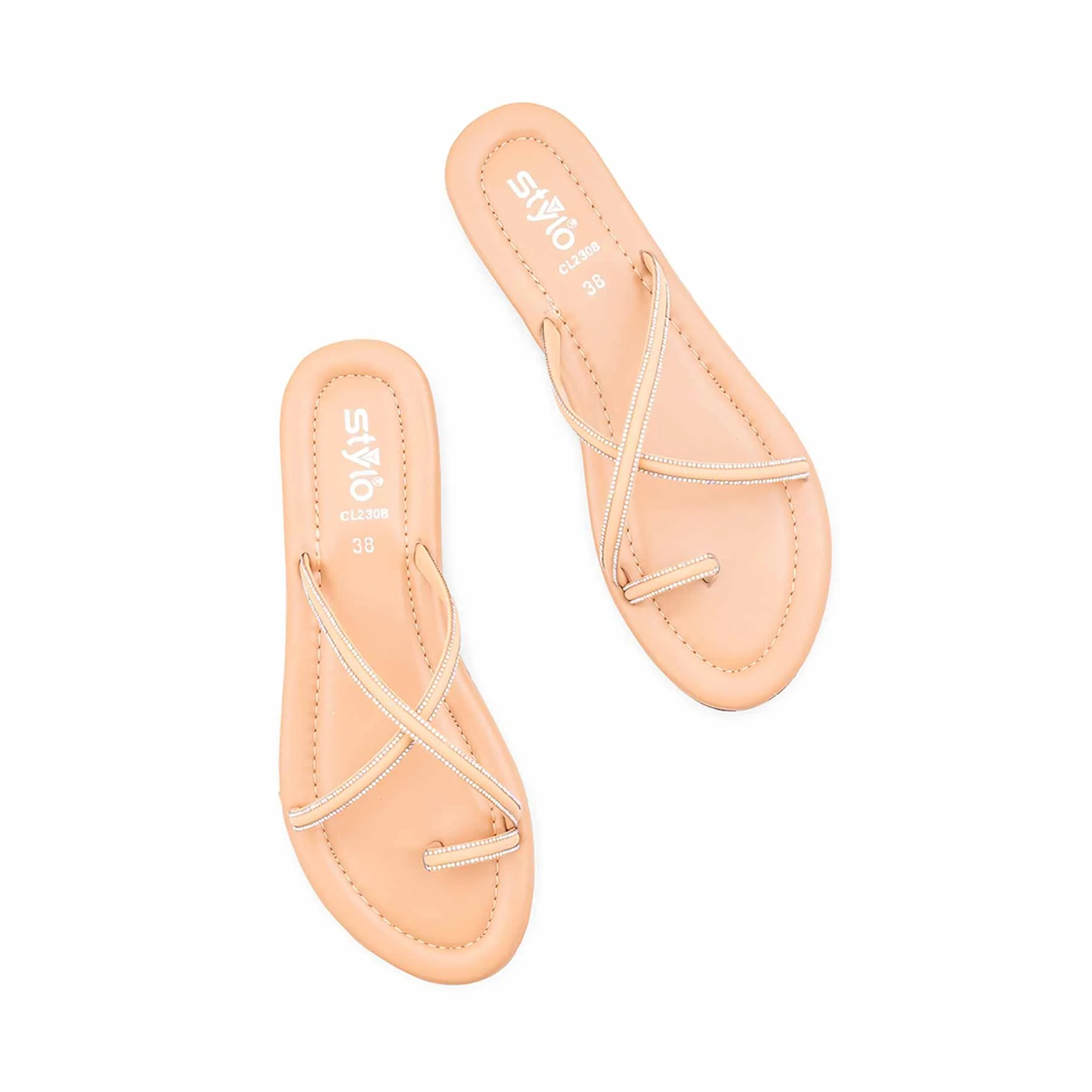 Beige Casual Chappal For Women CL2308 - Image 5