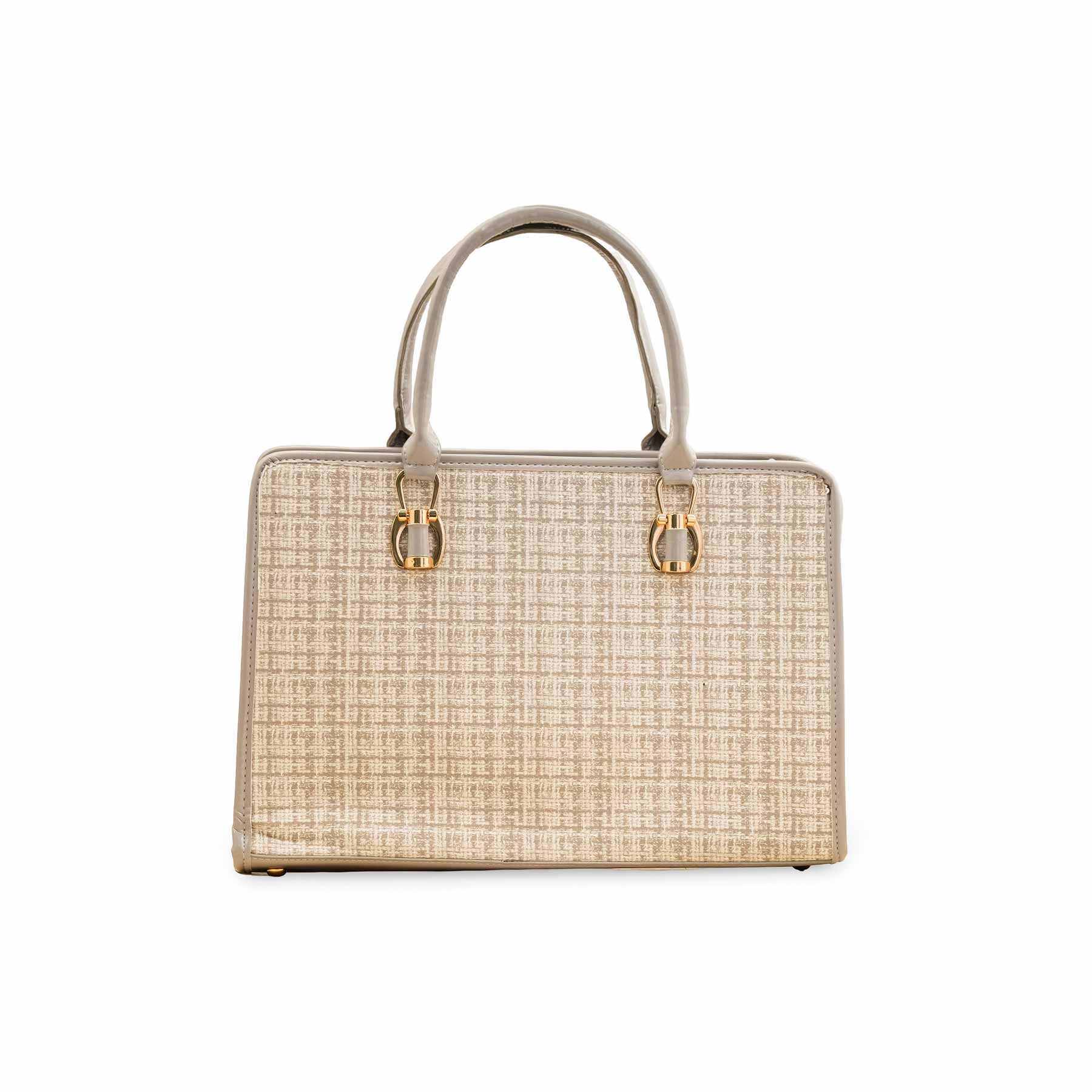 Beige Casual Hand Bag For Women P55801 - Image 2