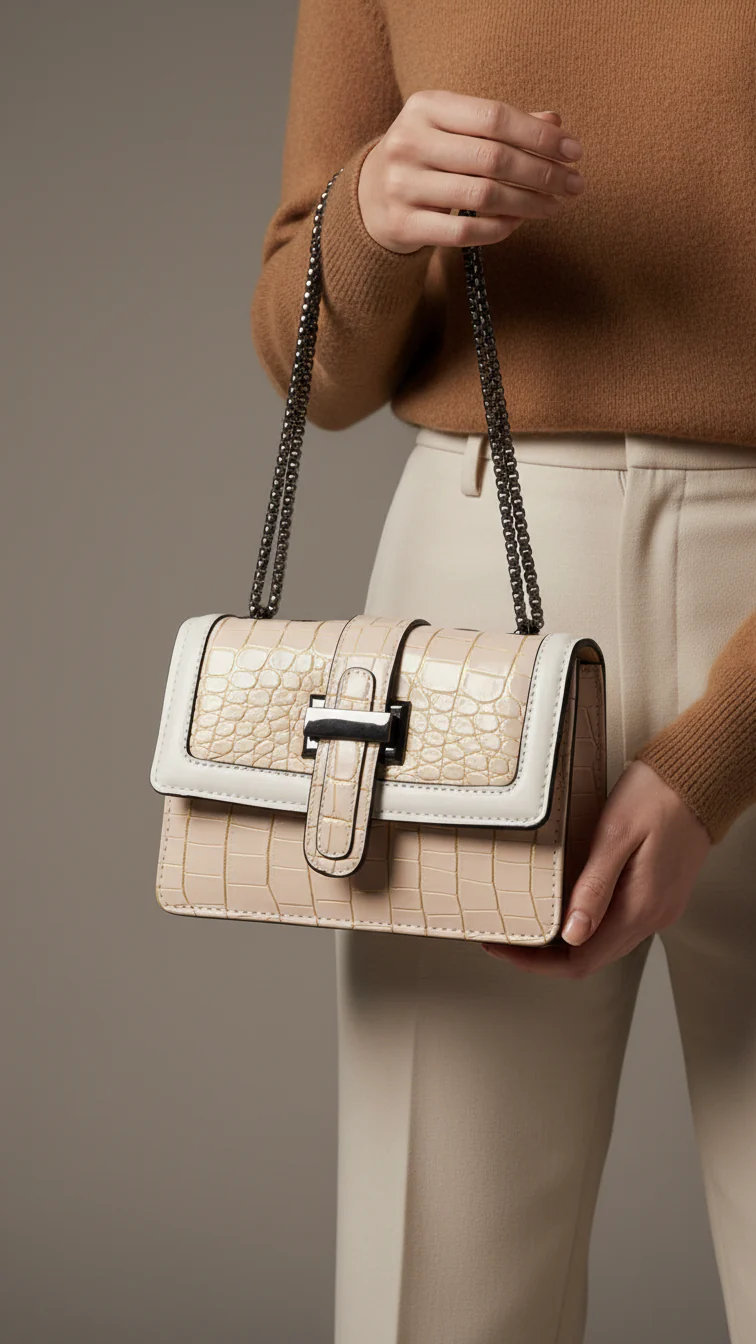 Beige Casual Pouch For Ladies P97666
