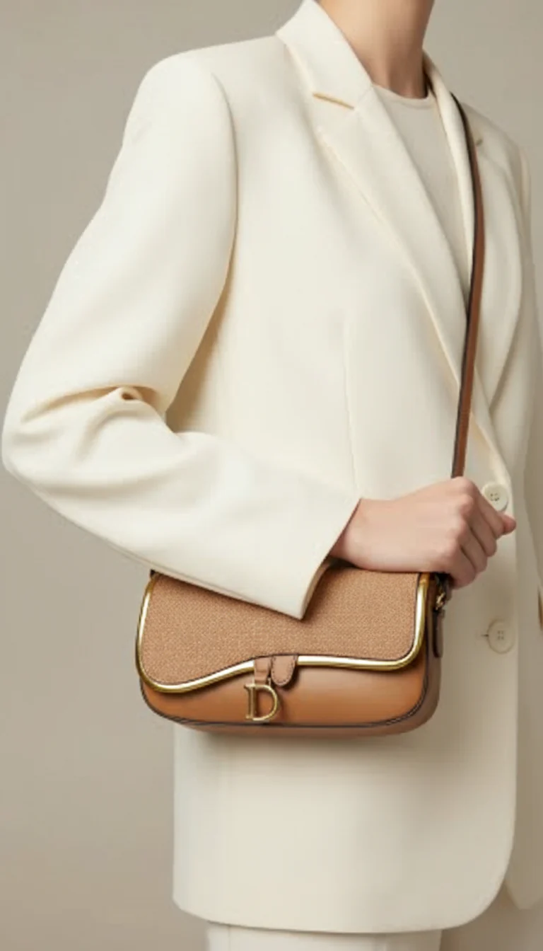 Beige Casual Pouch For Ladies P97673