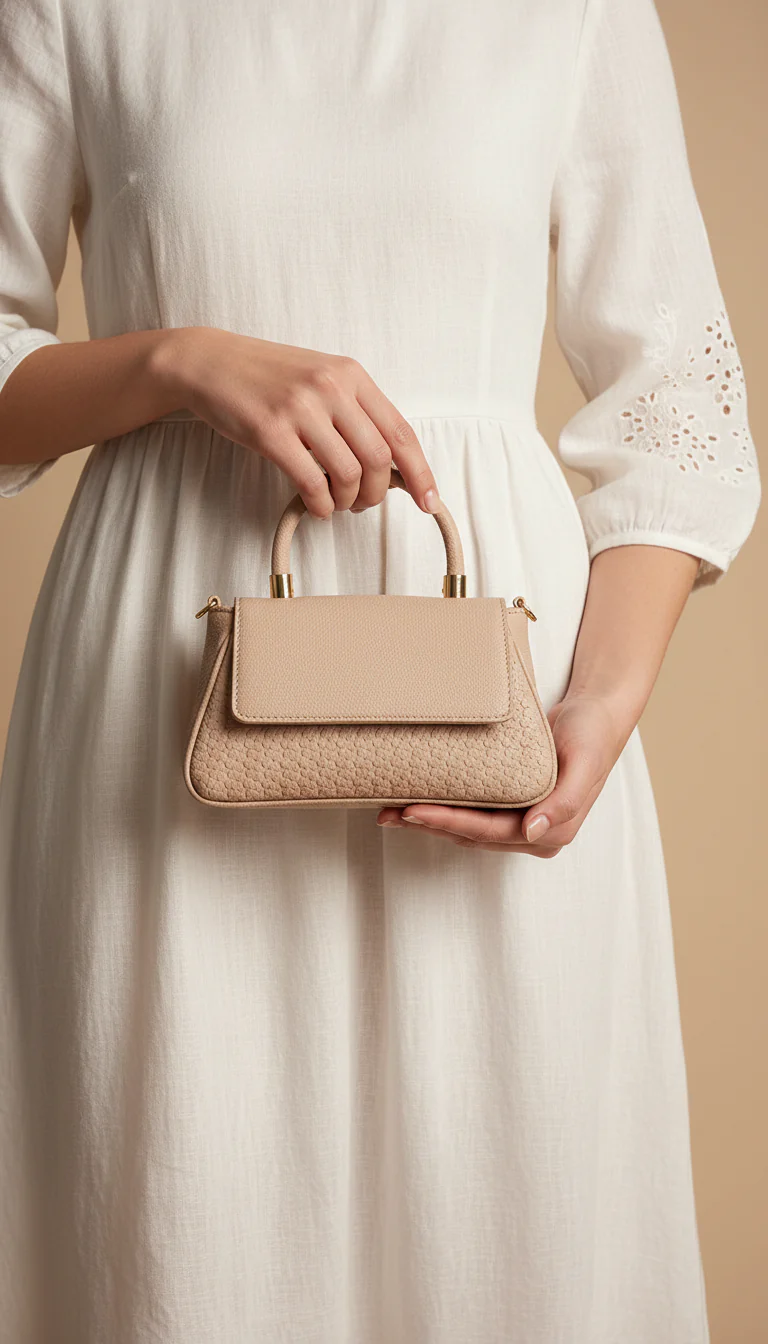 Beige Casual Pouch For Ladies P97703