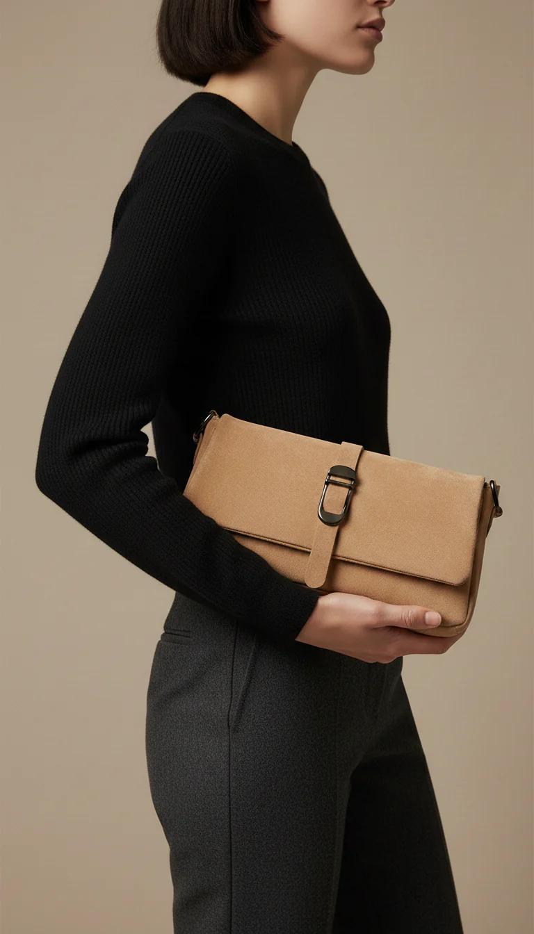 Beige Casual Pouch For Women P97704