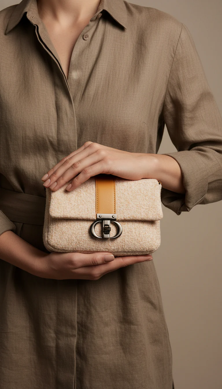 Beige Casual Pouch For Women P97712