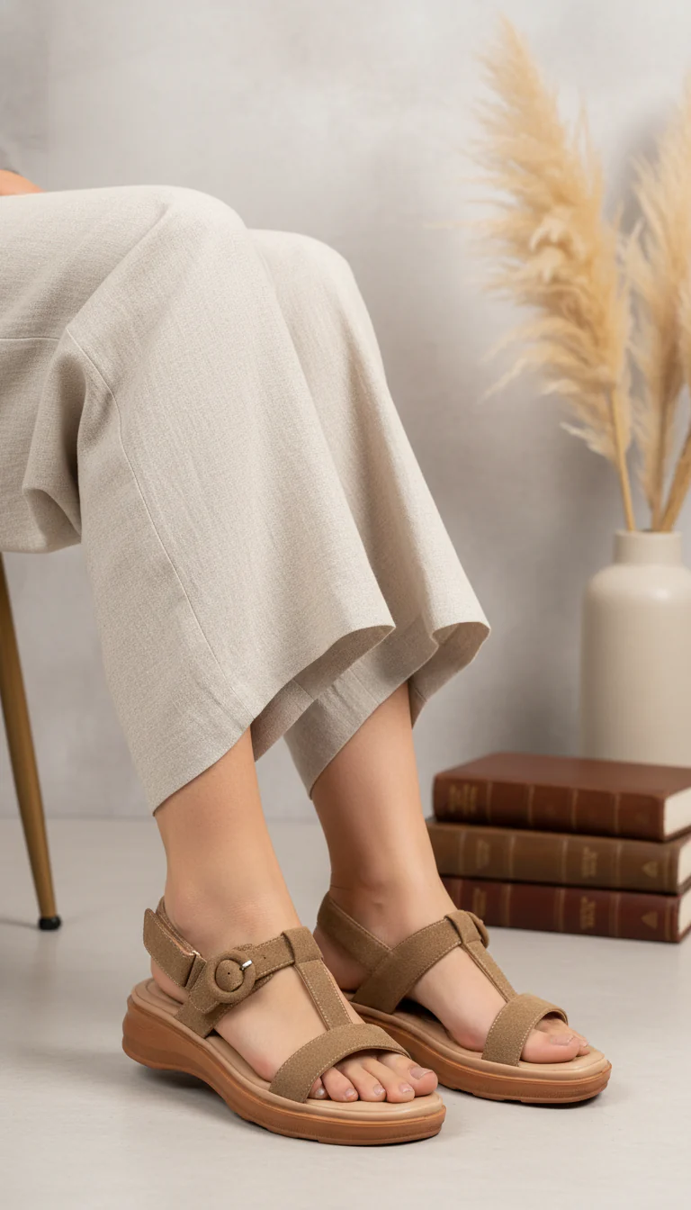 Beige Casual Sandal For Women CL5578