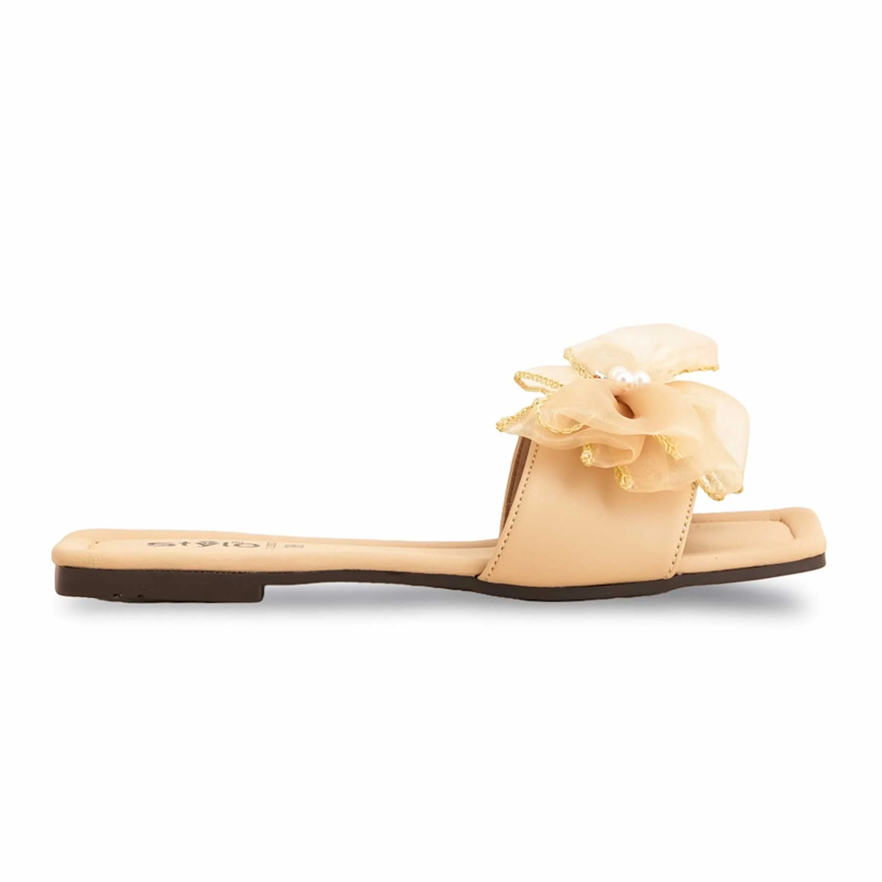 Beige Casual Slipper For Ladies Cl2032 - Image 2