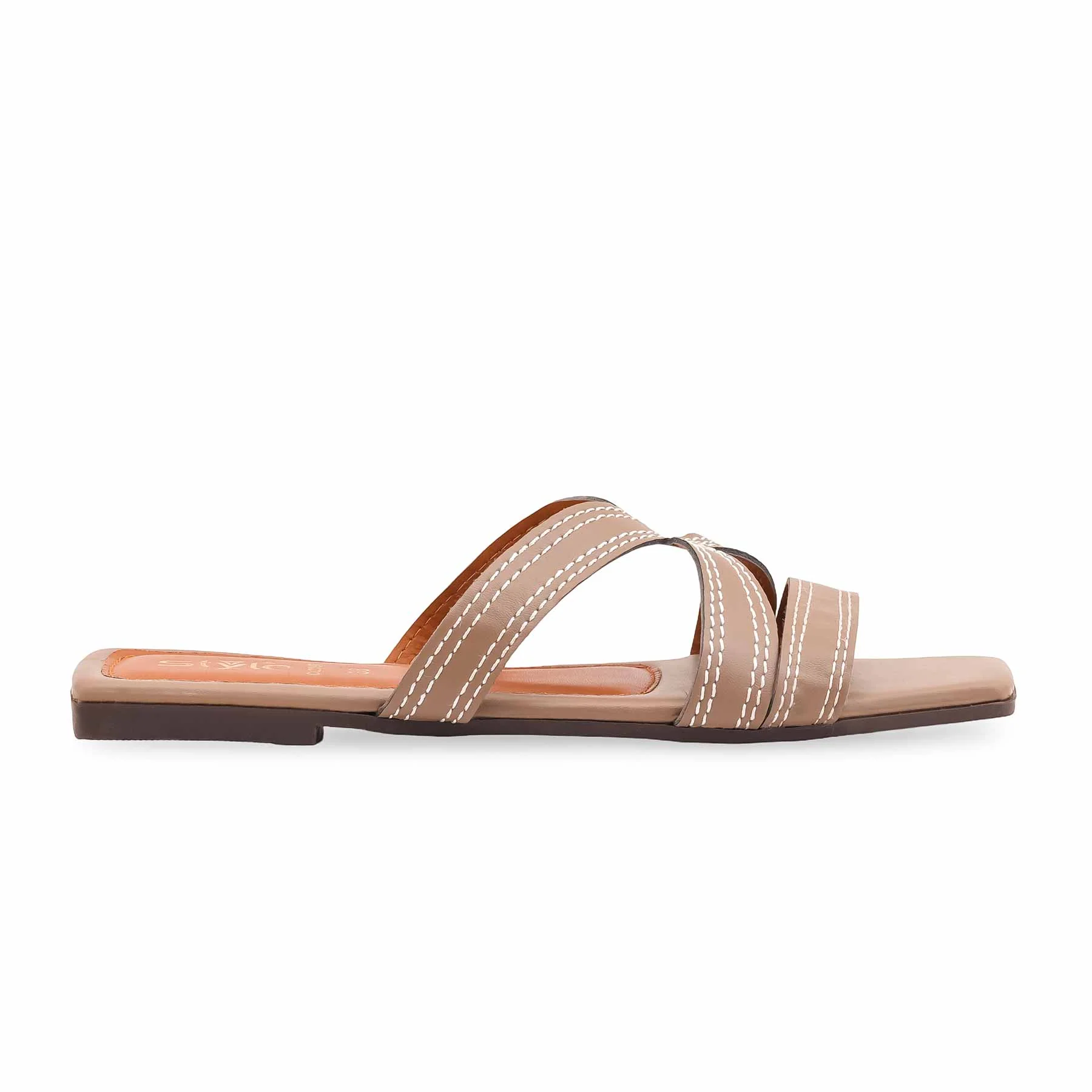 Beige Casual Slipper For Ladies CL2197 - Image 2