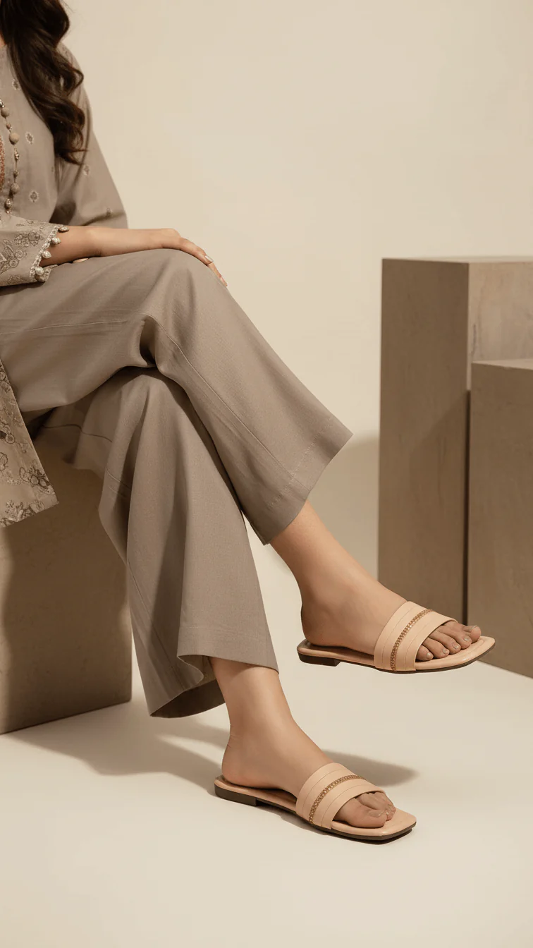 Beige Casual Slipper For Women CL2133