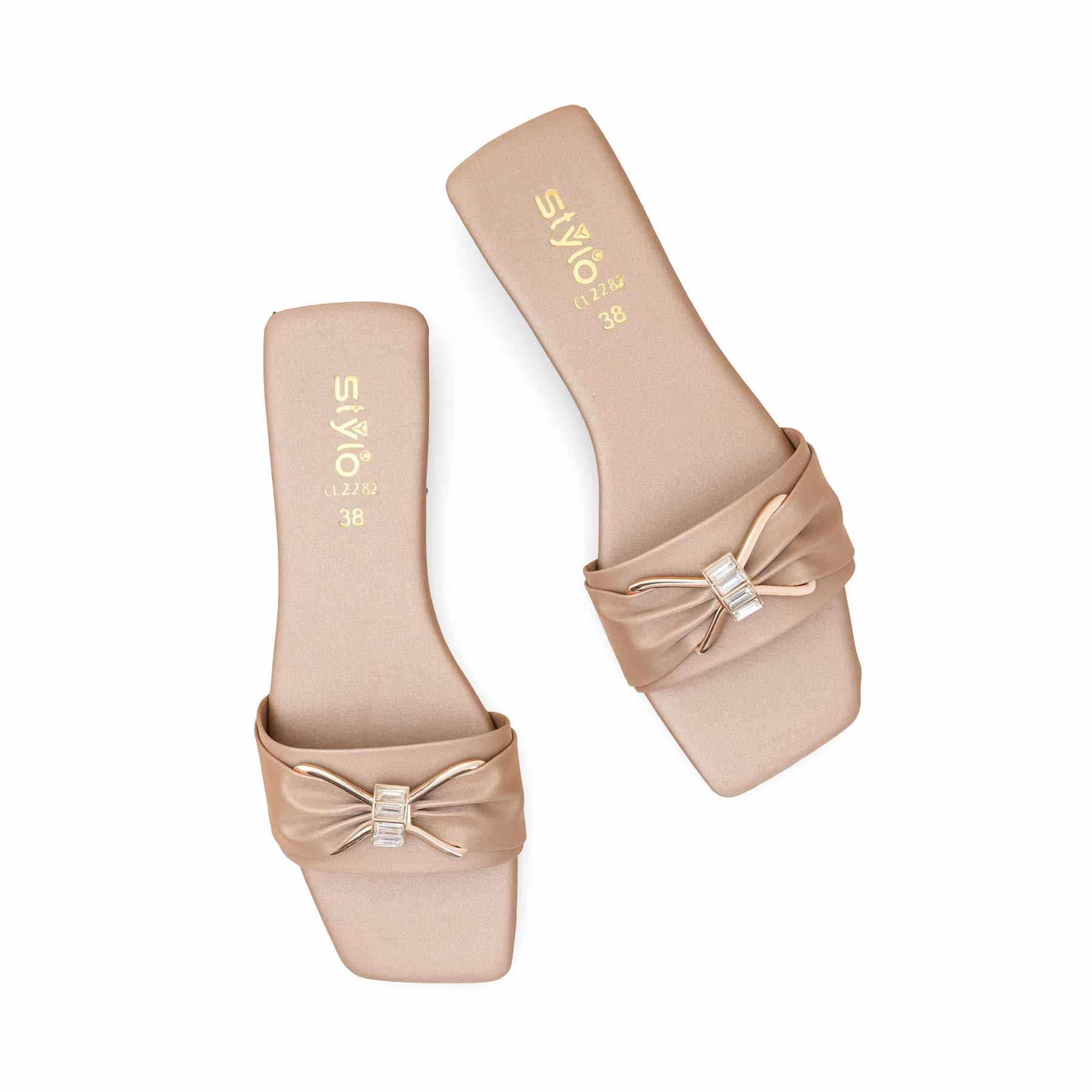 Beige Casual Slipper For Women CL2282 - Image 5