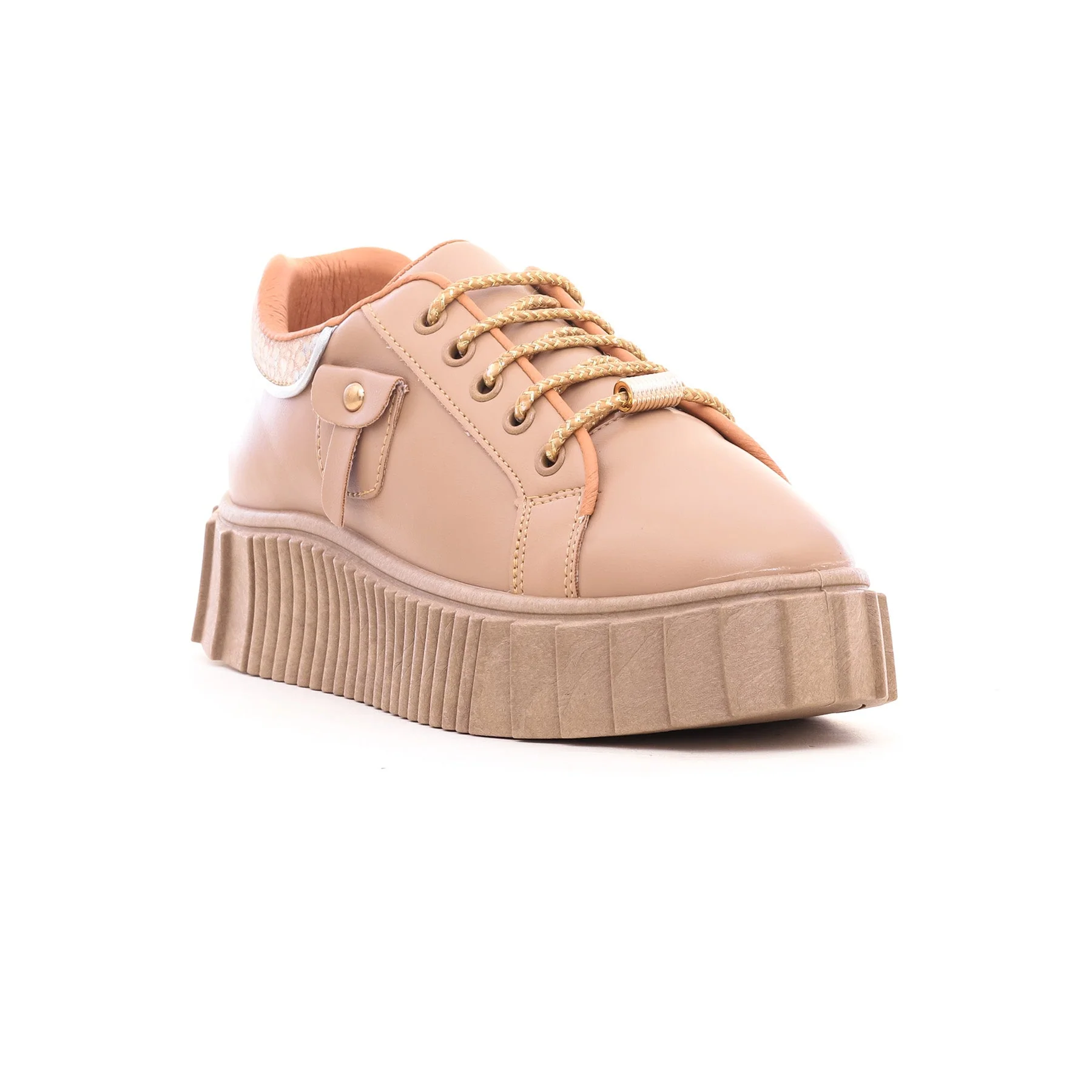 Women Beige Casual Sneaker AT7199 - Image 2