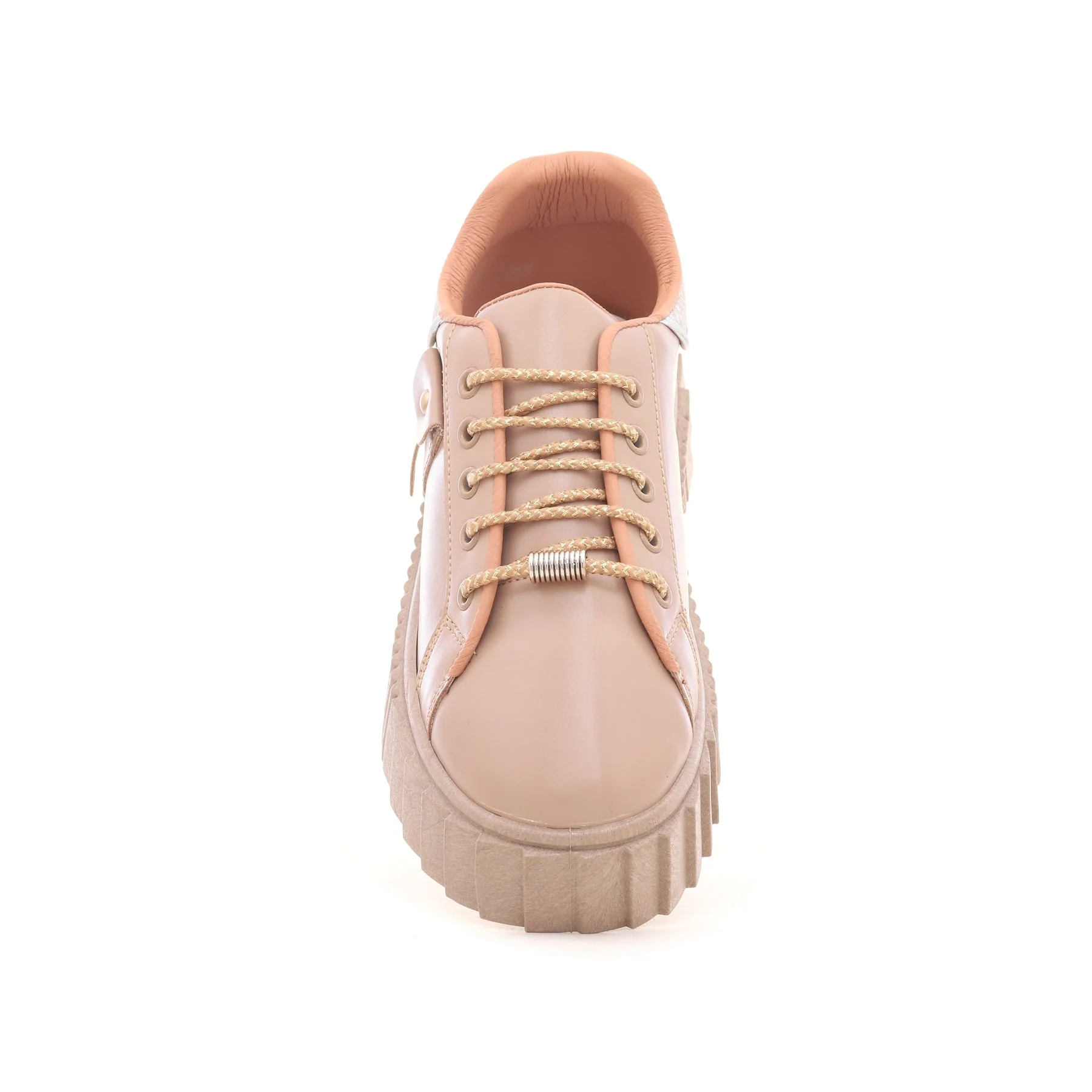 Women Beige Casual Sneaker AT7199 - Image 3
