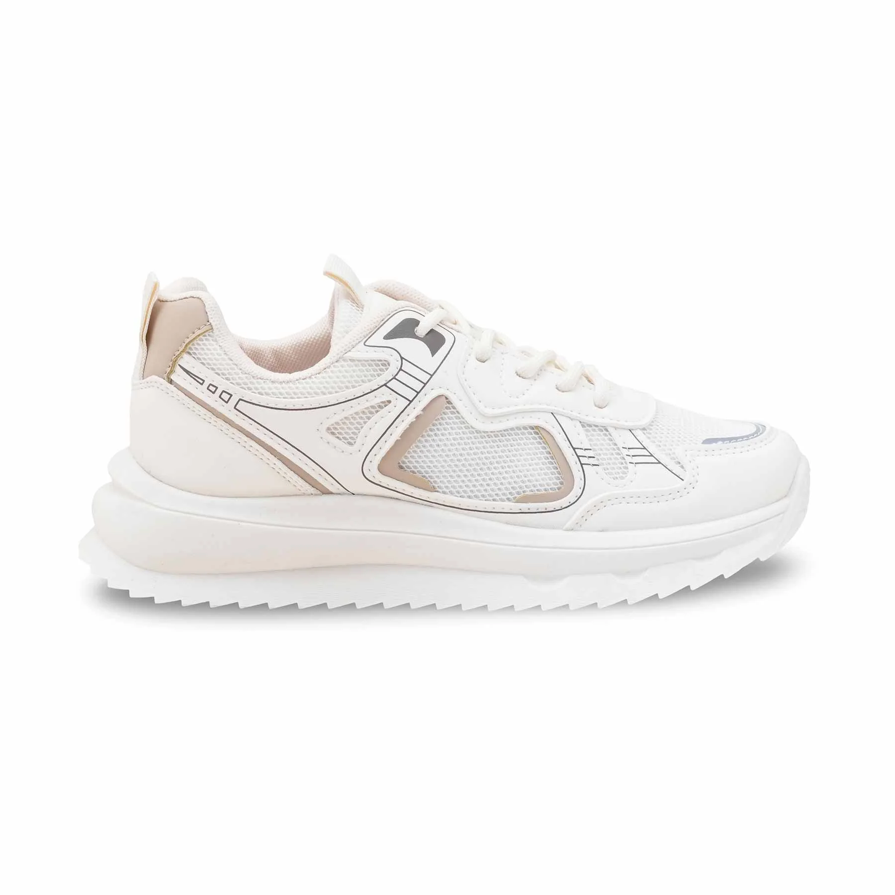 Beige Casual Sneaker For Ladies AT7447 - Image 2