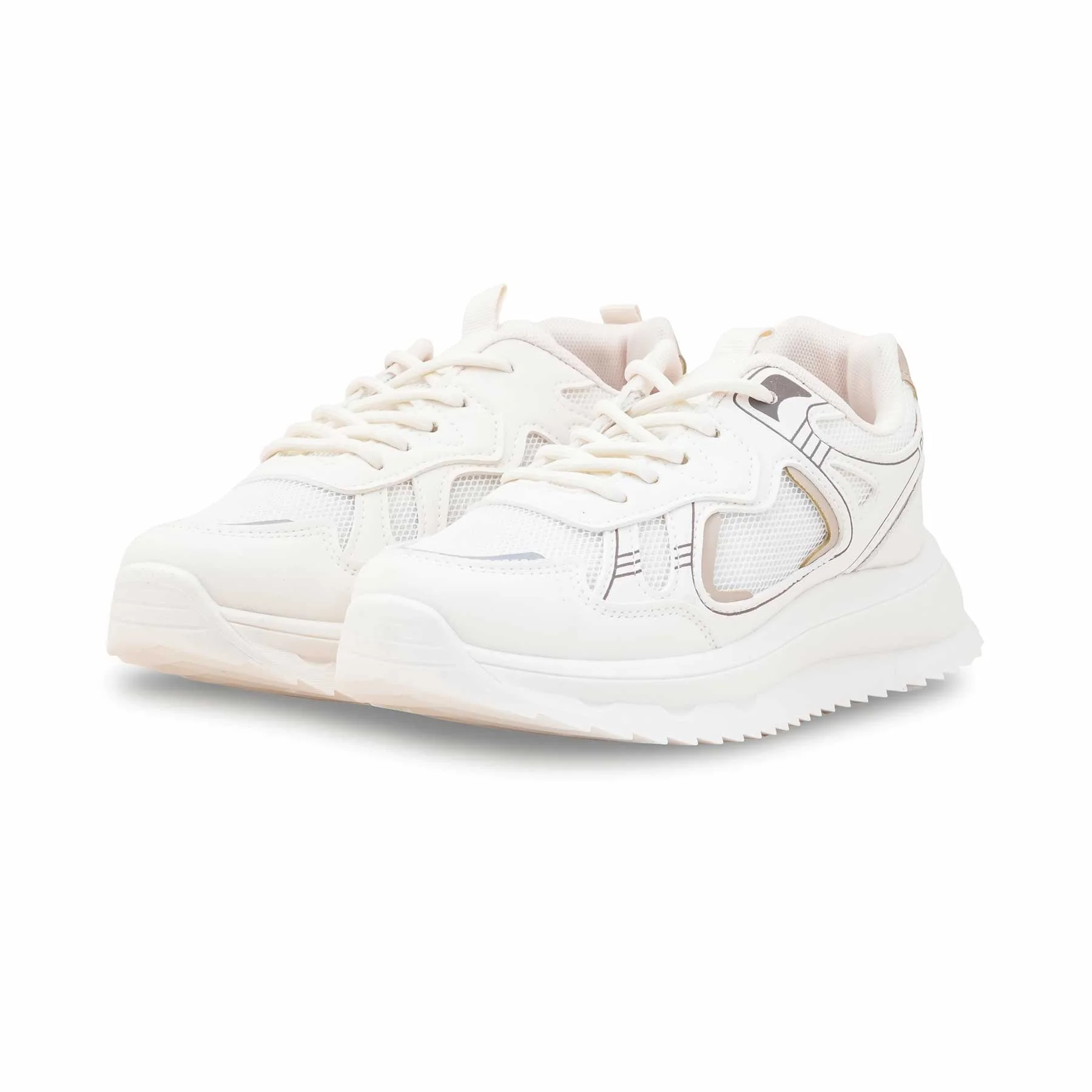 Beige Casual Sneaker For Ladies AT7447 - Image 3