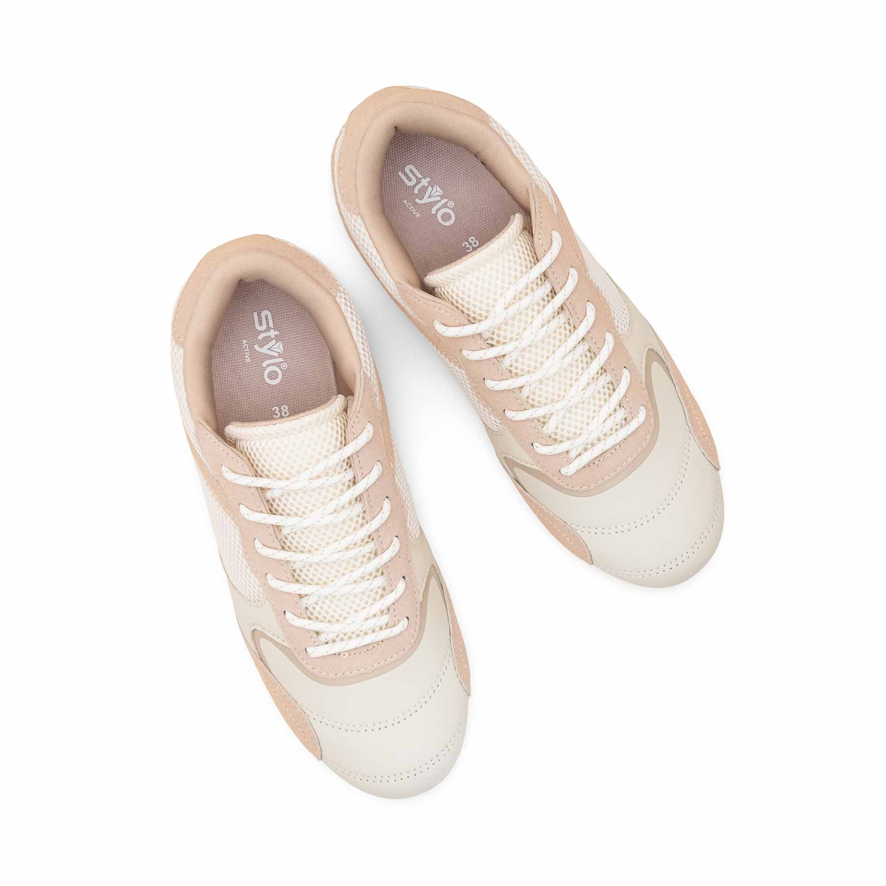 Beige Casual Sneaker For Ladies AT7467 - Image 5