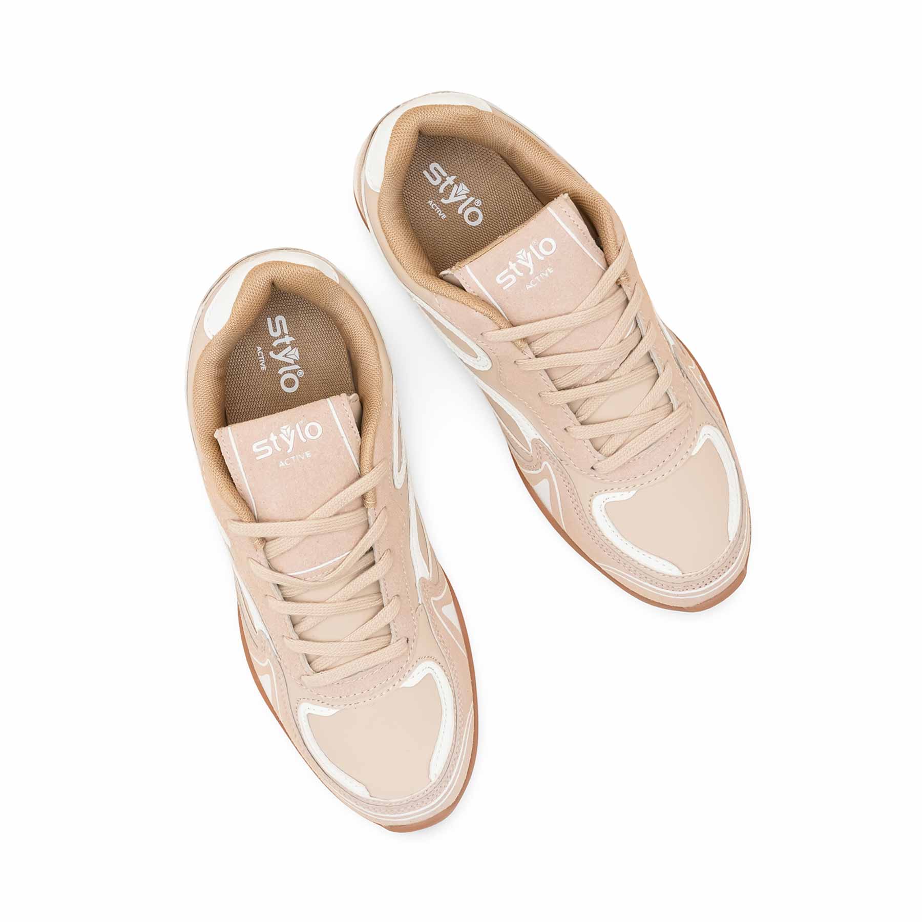 Beige Casual Sneaker For Ladies AT7468 - Image 5