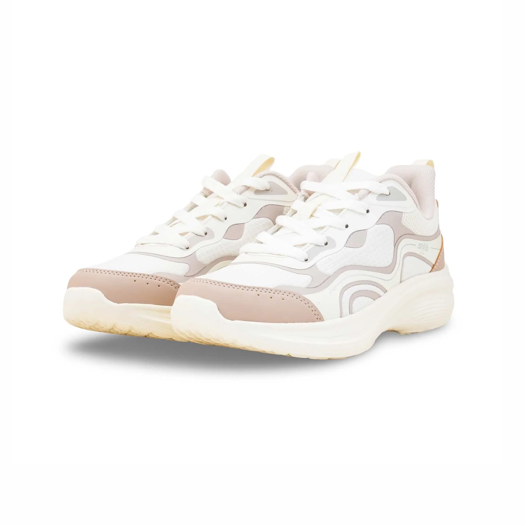 Beige Casual Sneaker For Ladies AT7470 - Image 3
