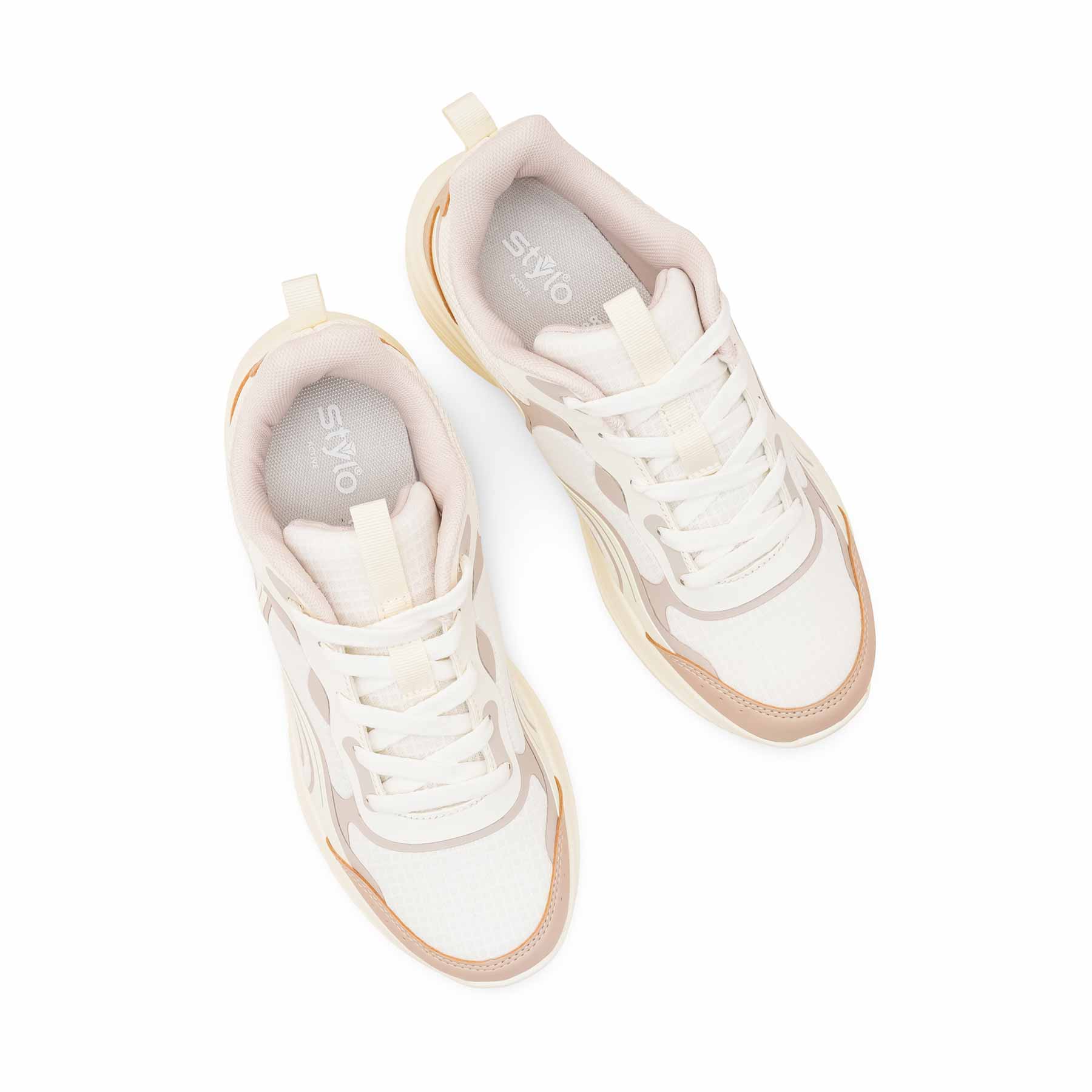 Beige Casual Sneaker For Ladies AT7470 - Image 5