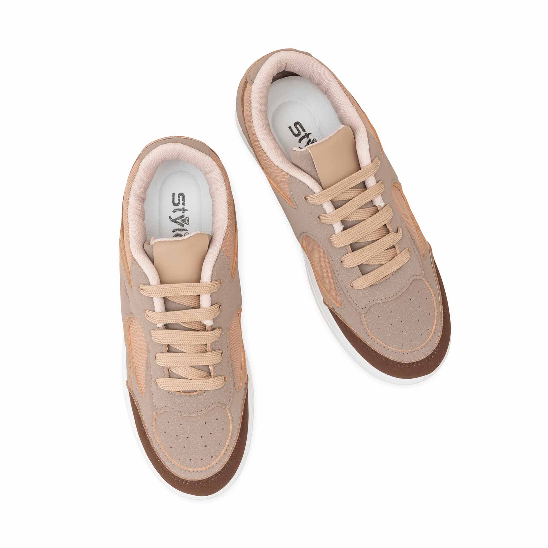 Beige Casual Sneaker for Ladies AT7476 - Image 6