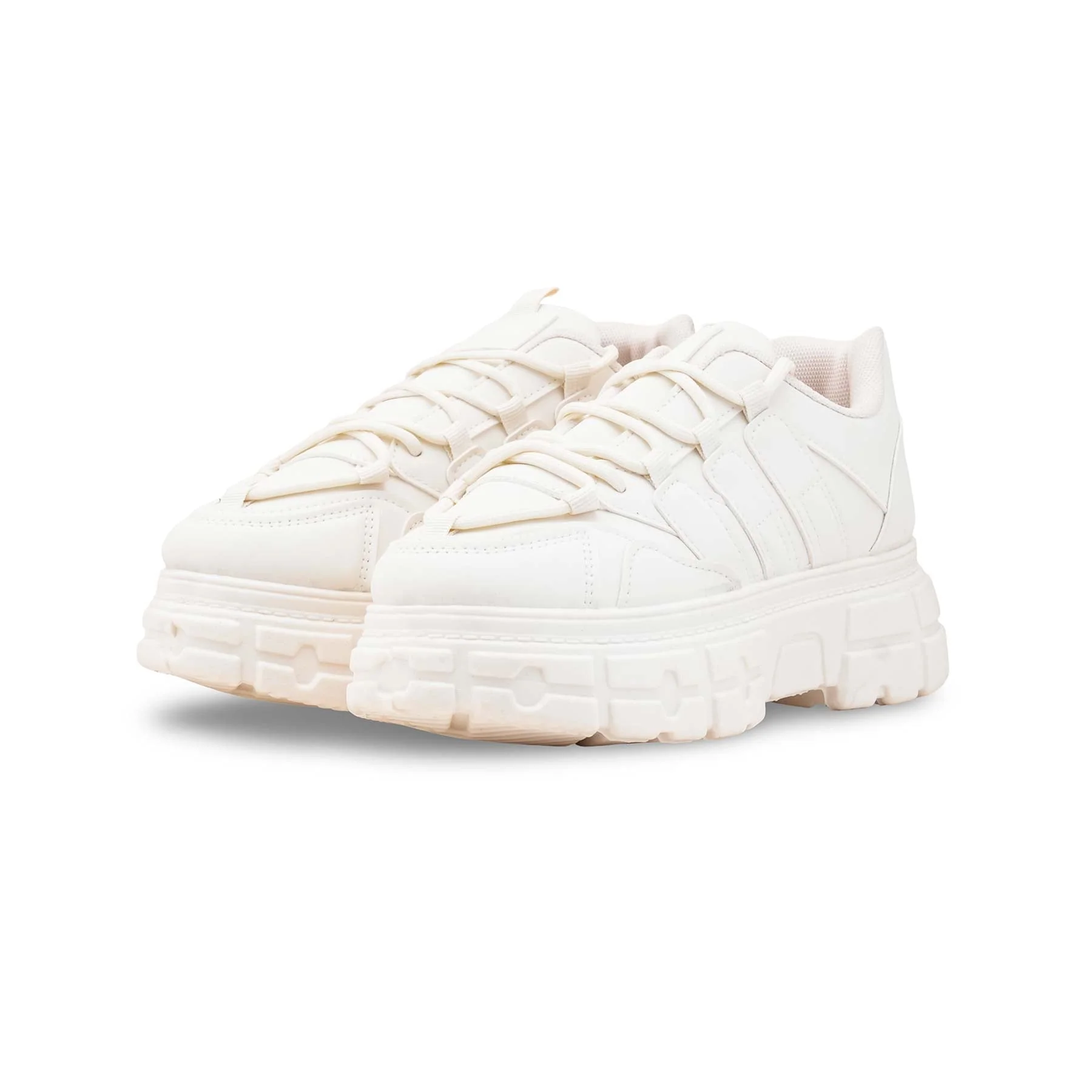 Beige Casual Sneaker For Ladies AT7484 - Image 3