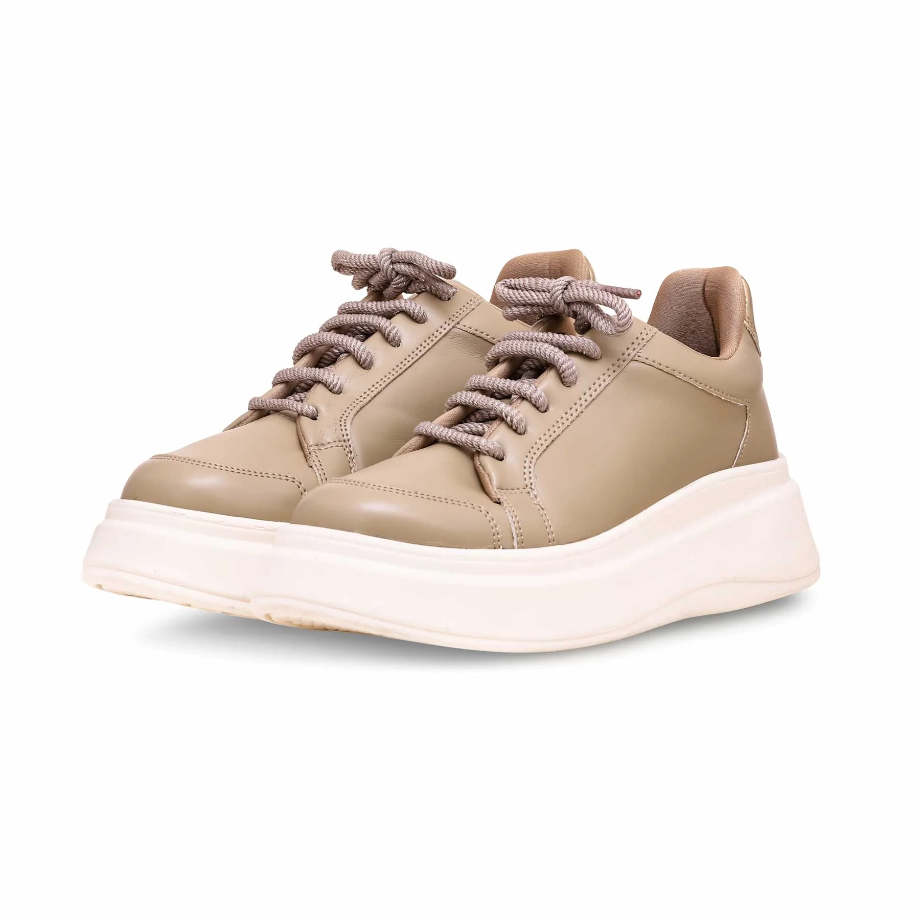 Beige Casual Sneaker For Women AT7364 - Image 2