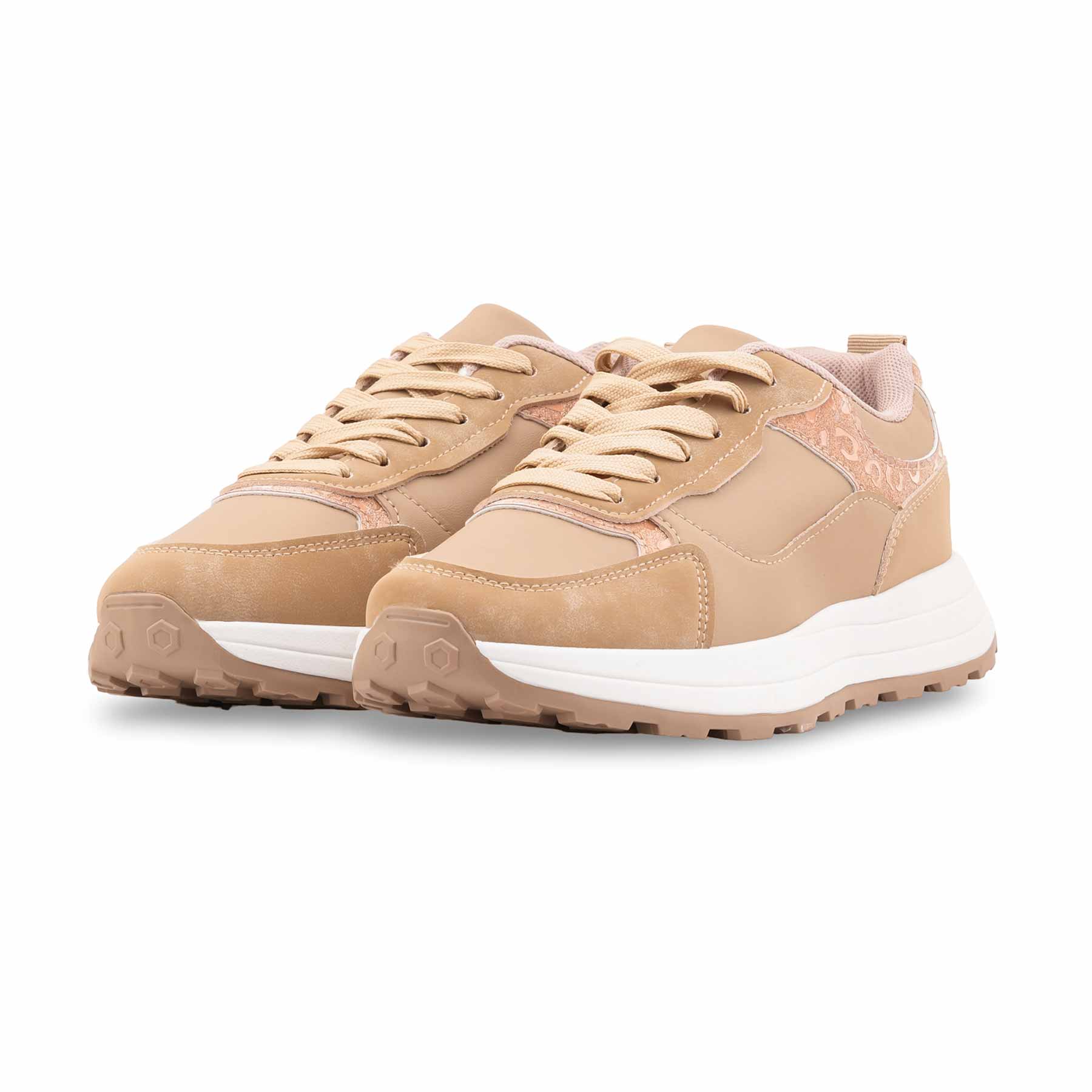Beige Casual Sneaker For Women AT7486 - Image 3