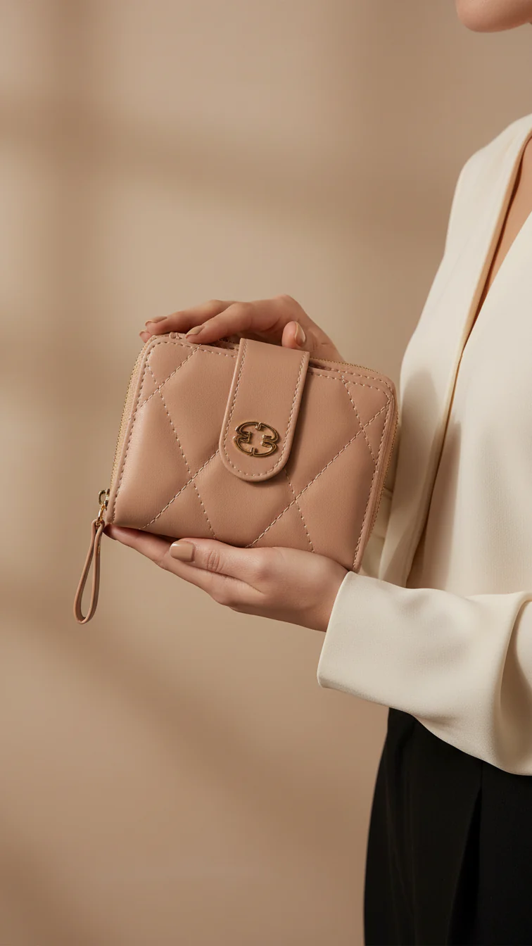 Beige Casual Wallet For Women P71147