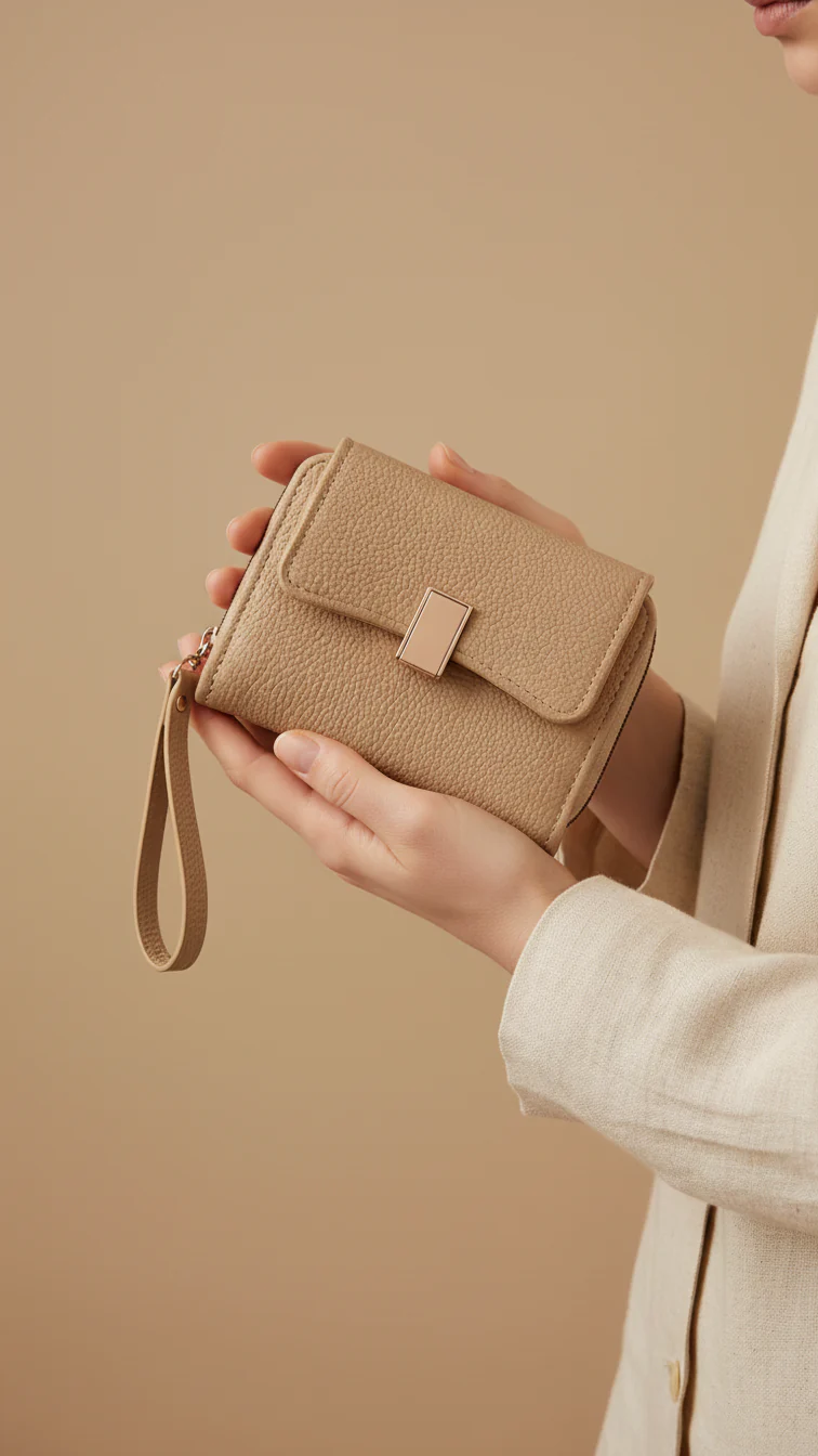 Beige Casual Wallet For Women P71153