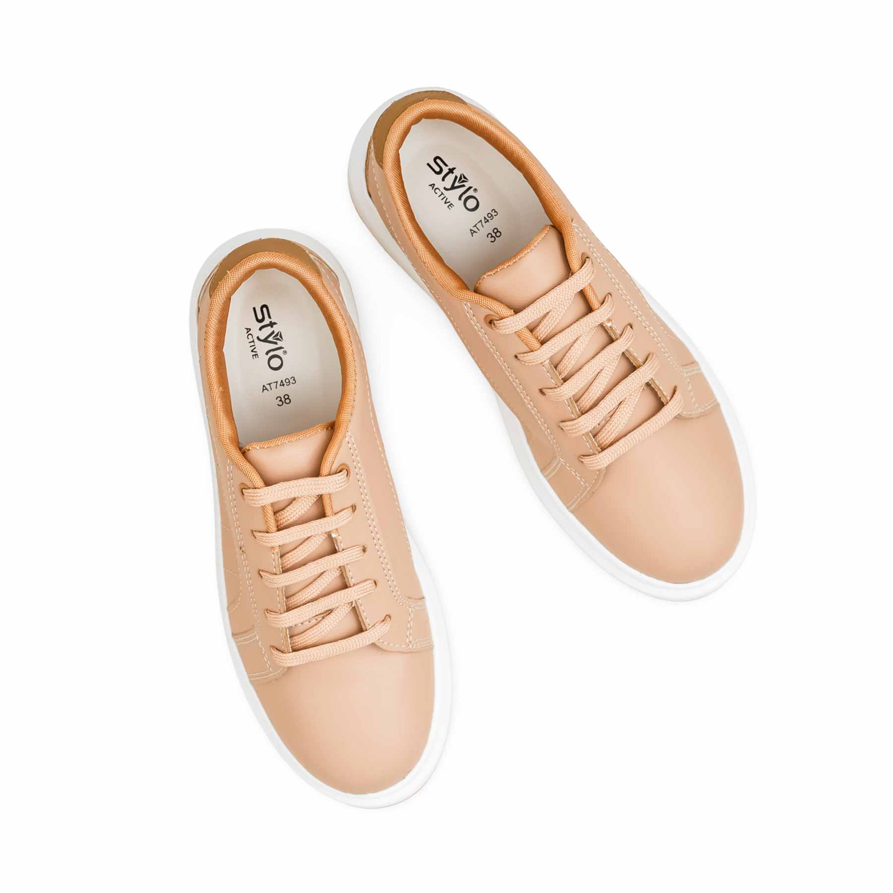 Beige Casual Women Sneaker AT7493 - Image 6