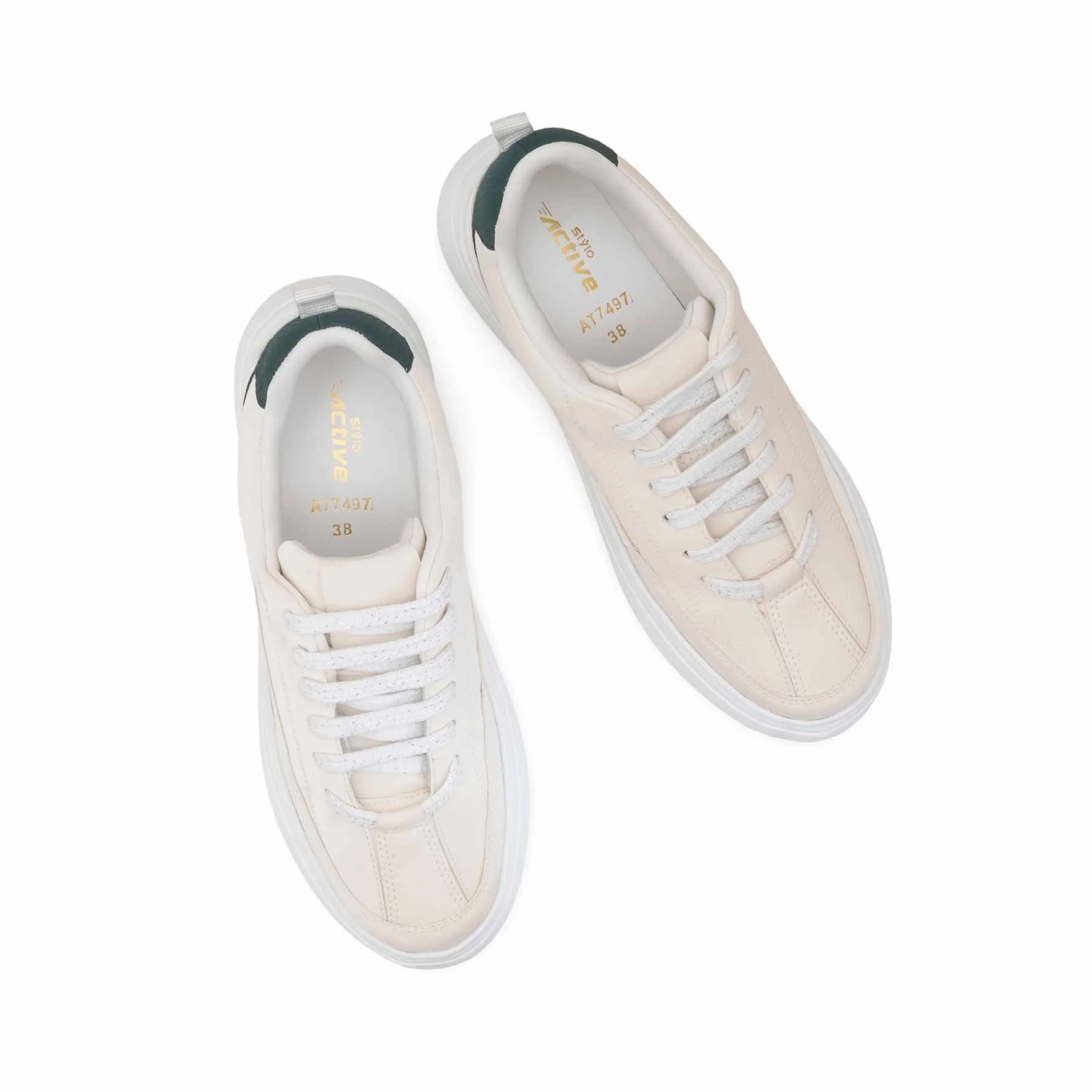 Beige Causal Sneaker For Women AT7497 - Image 5