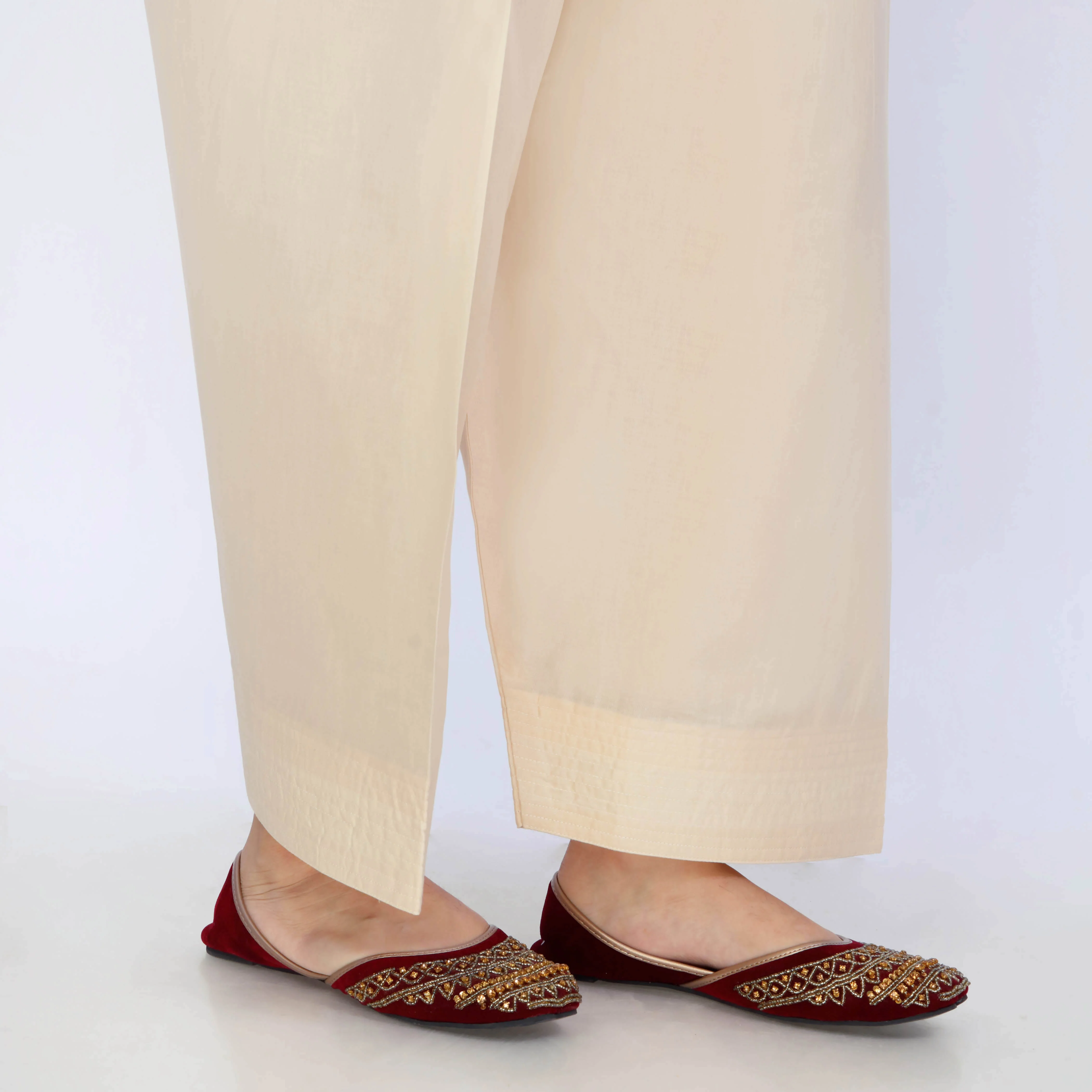 Beige Cotton Cambric Farshi Shalwar PL5117 - Image 4