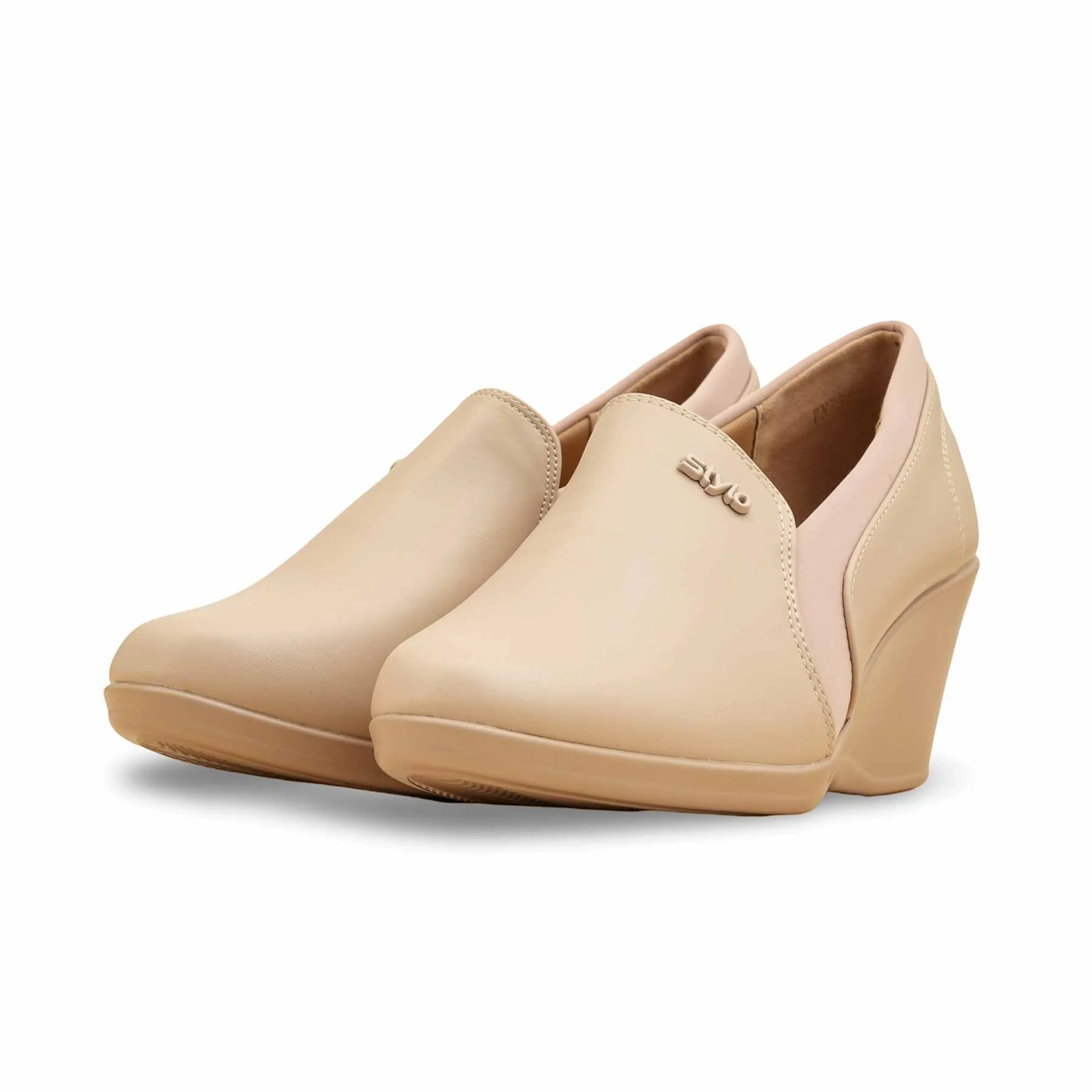Beige Court Shoes For Ladies WN7510 - Image 4