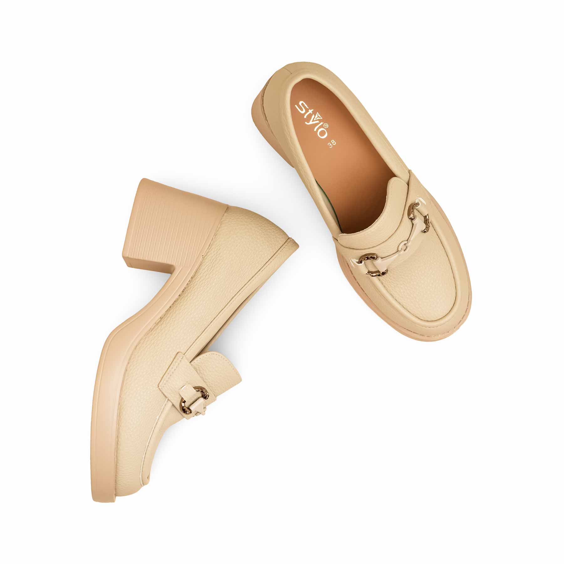 Beige Court Shoes For Ladies WN7511 - Image 6