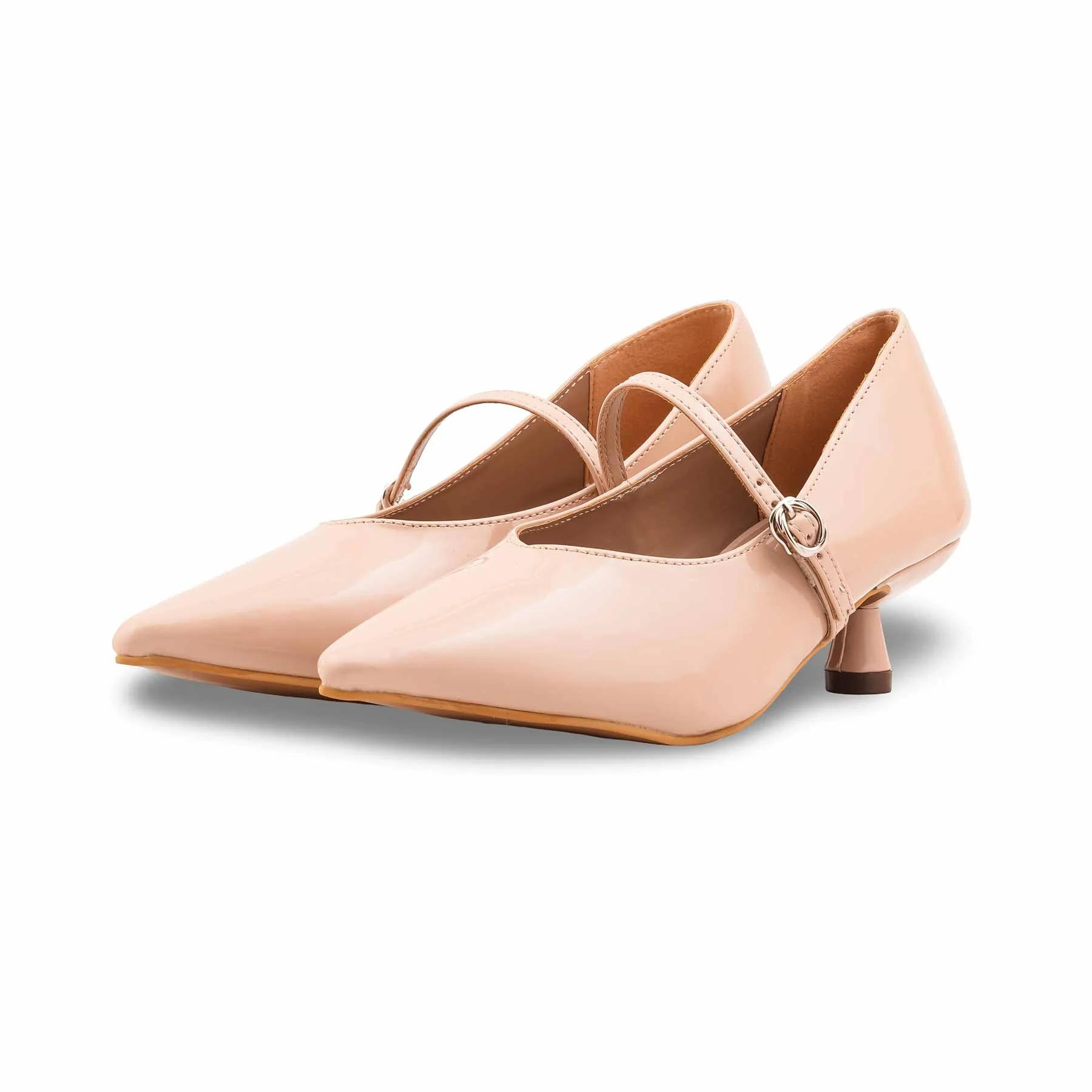 Beige Court Shoes For Ladies WN7552 - Image 3