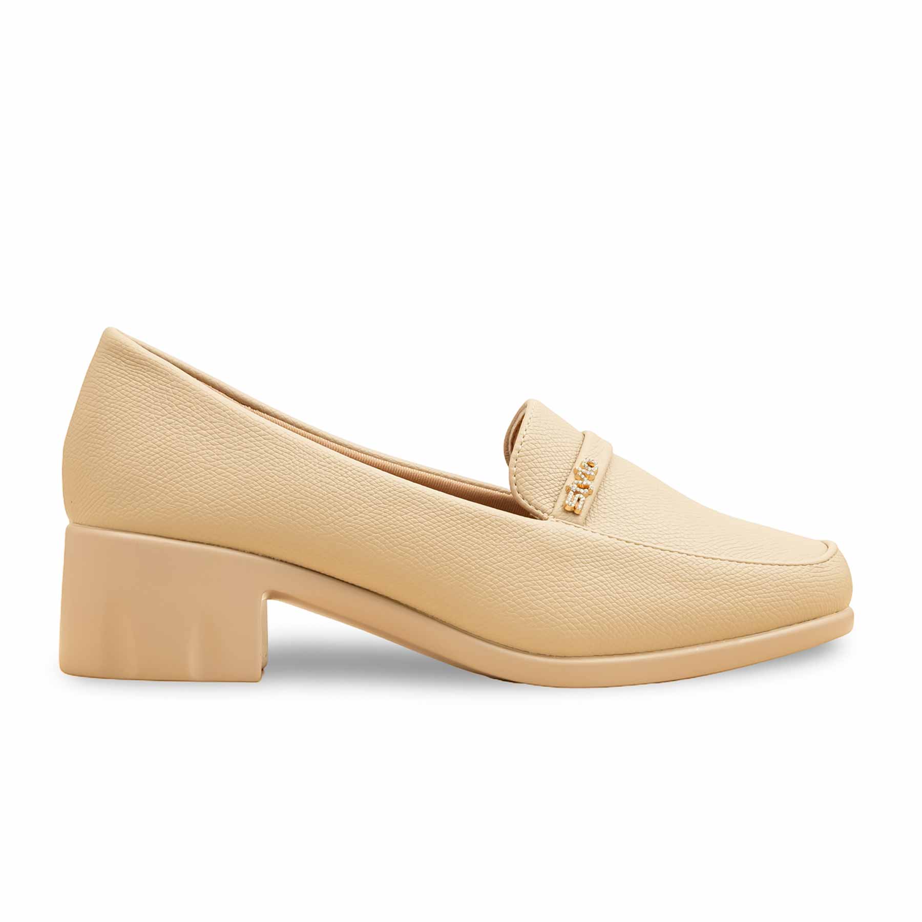 Beige Court Shoes For Women WN7508 - Image 3