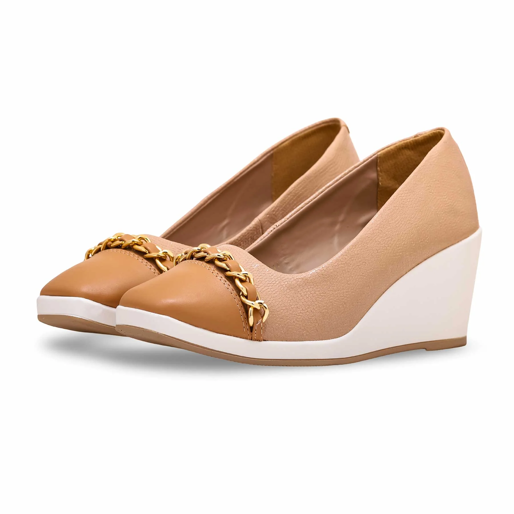 Beige Court Shoes WN7379 - Image 2