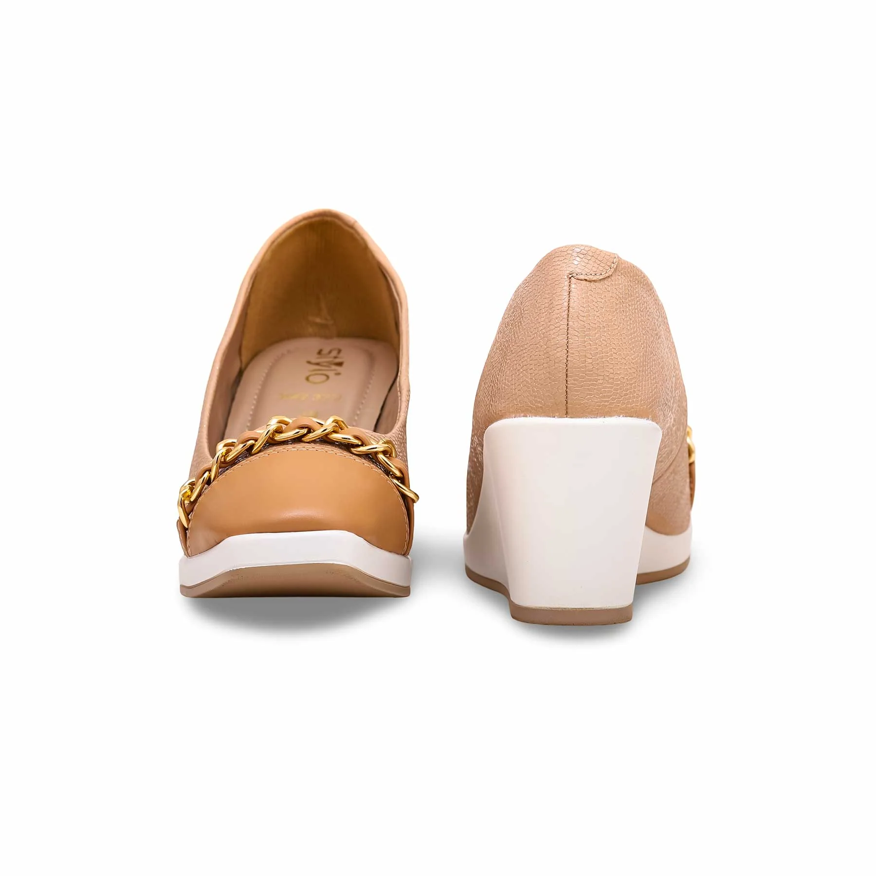 Beige Court Shoes WN7379 - Image 3