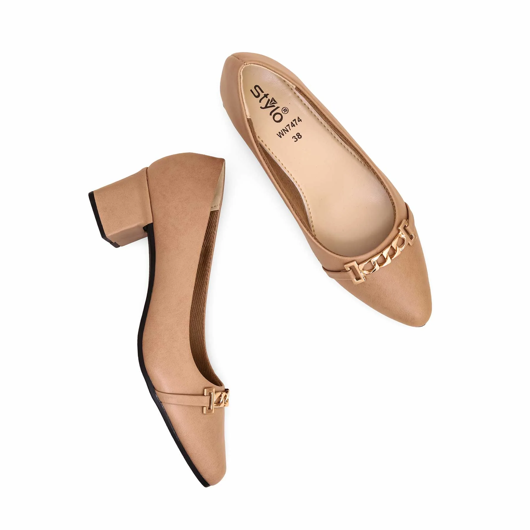 Beige Court Shoes WN7474 - Image 4