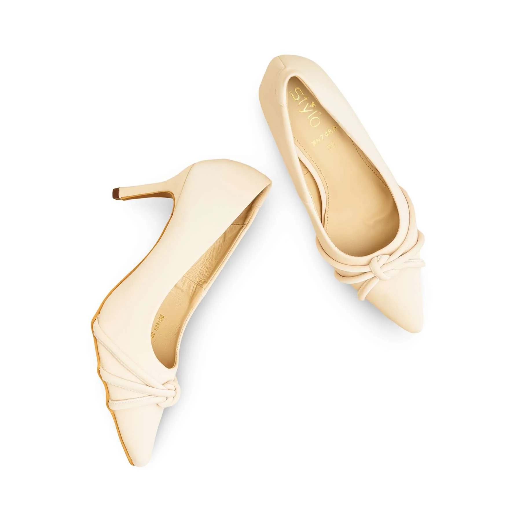 Beige Court Shoes WN7485 - Image 5