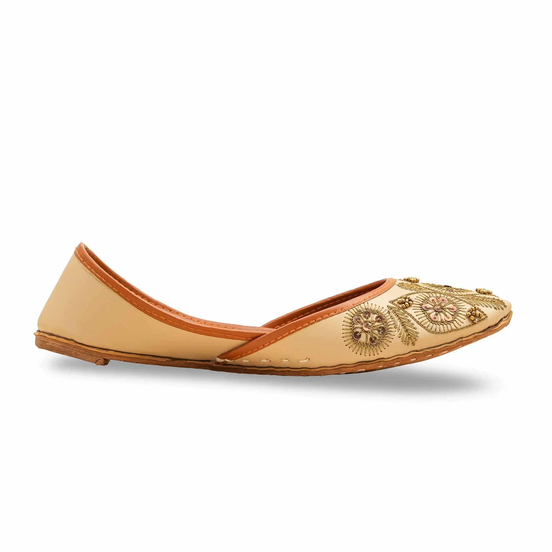 Beige Ethnic Khussa For Ladies EC8603 - Image 2