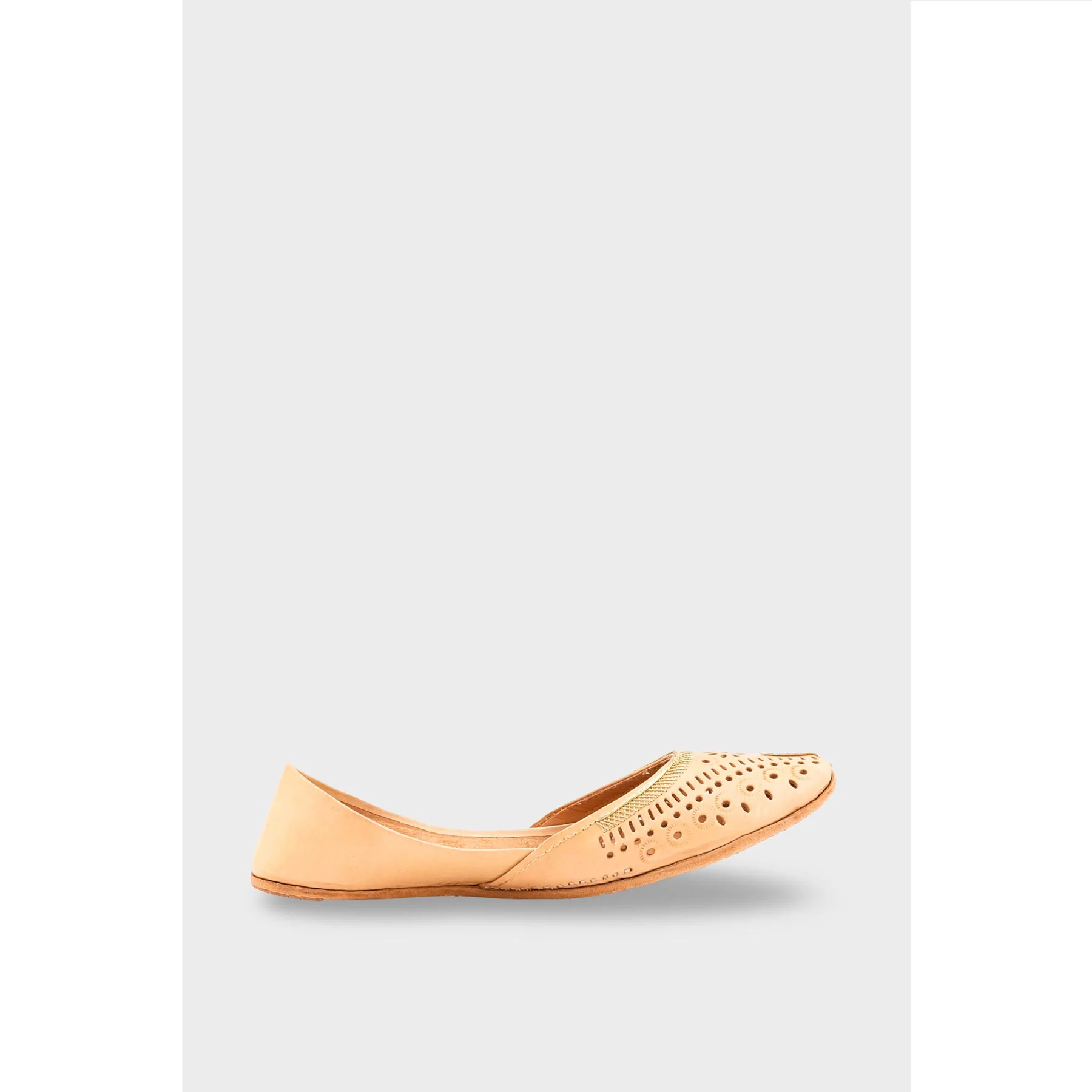 Beige Leather Khussa EC8640 - Image 2