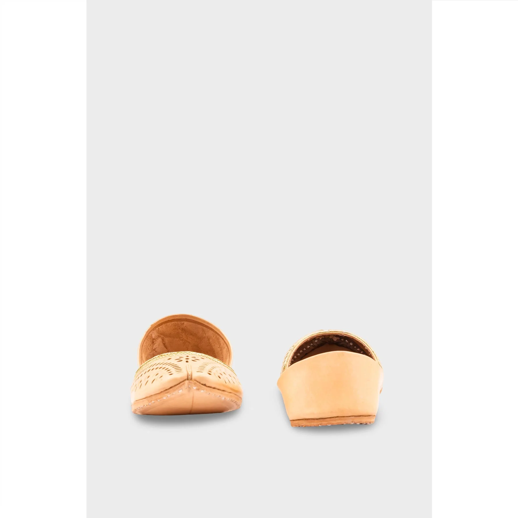 Beige Leather Khussa EC8640 - Image 4