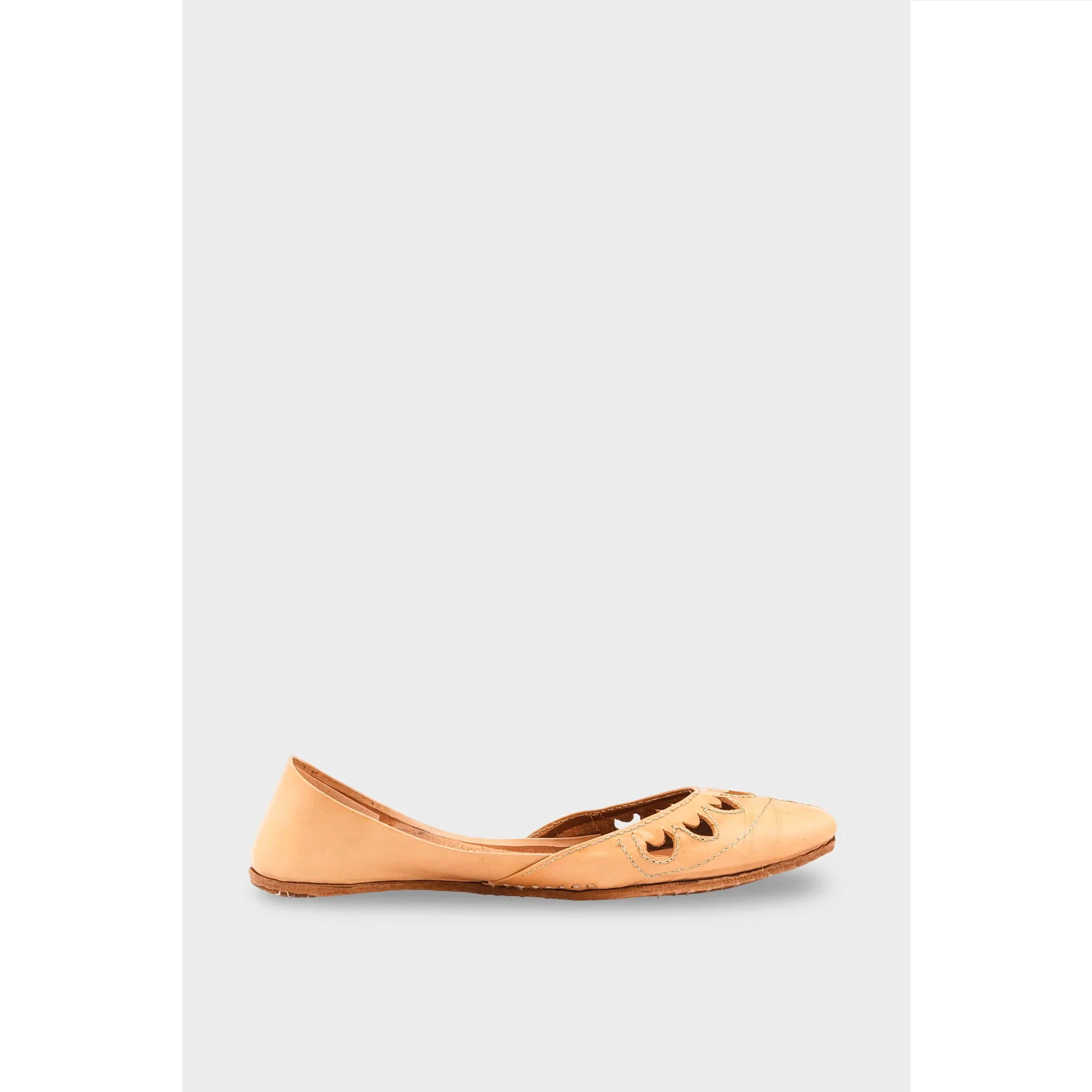 Beige Leather Khussa EC8641 - Image 2