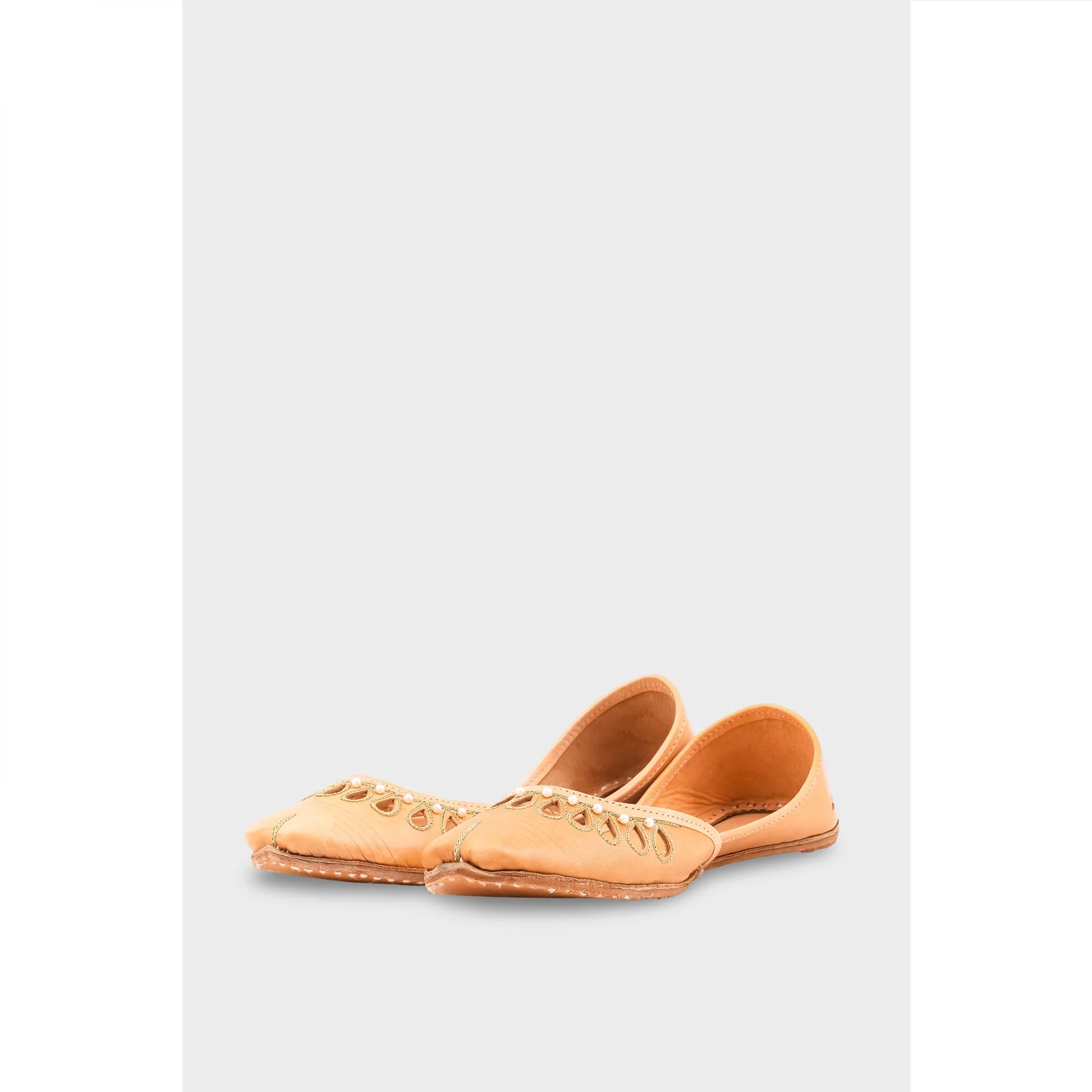 Beige Leather Khussa EC8643 - Image 3