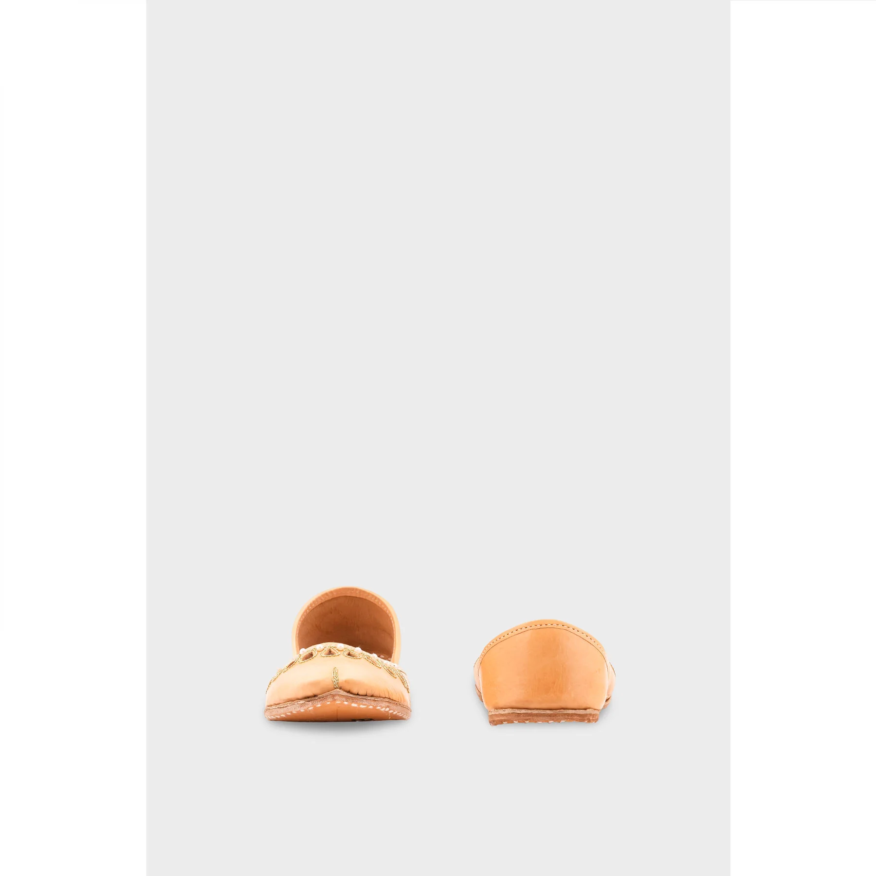 Beige Leather Khussa EC8643 - Image 4