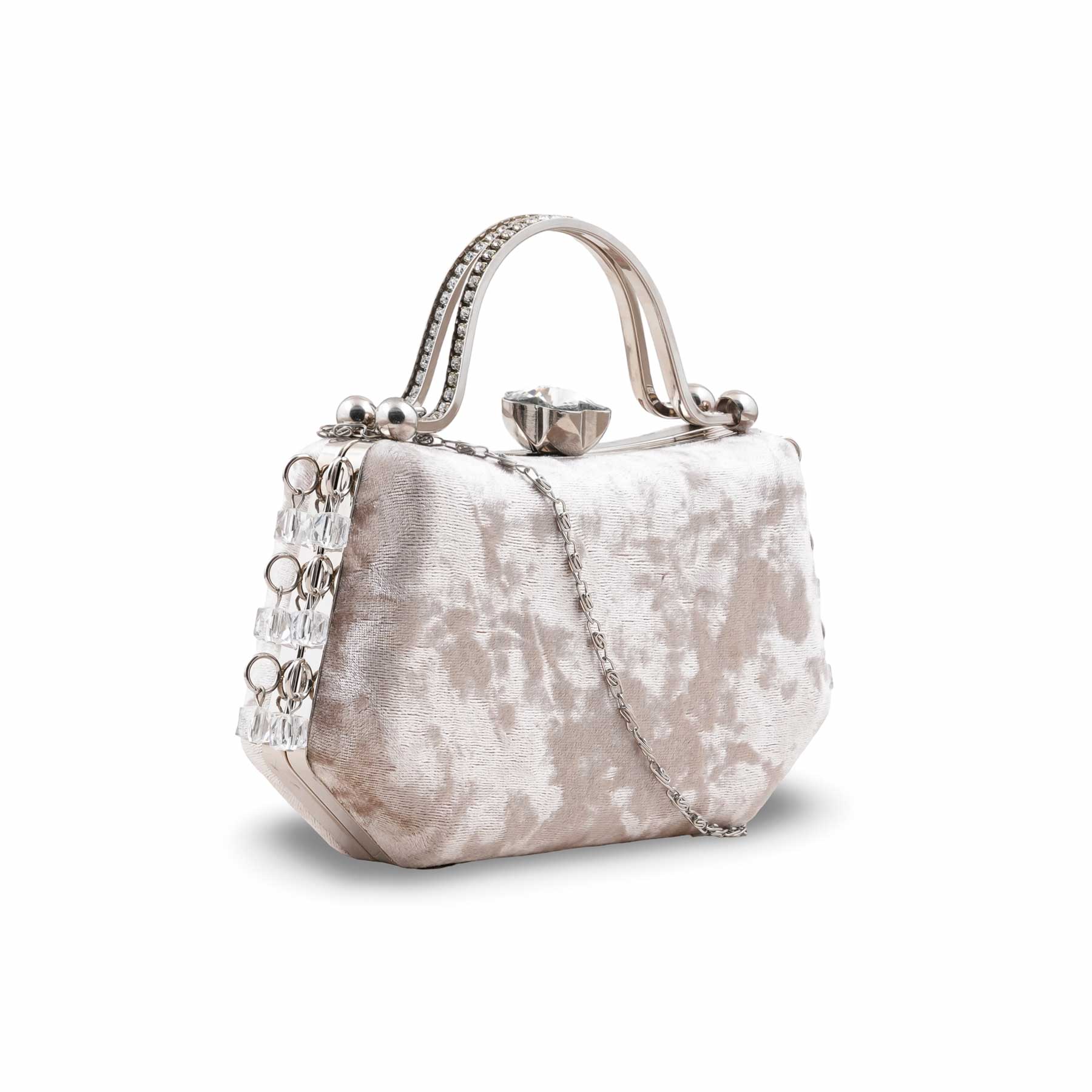 Beige Fancy Clutch For Ladies P15715 - Image 3