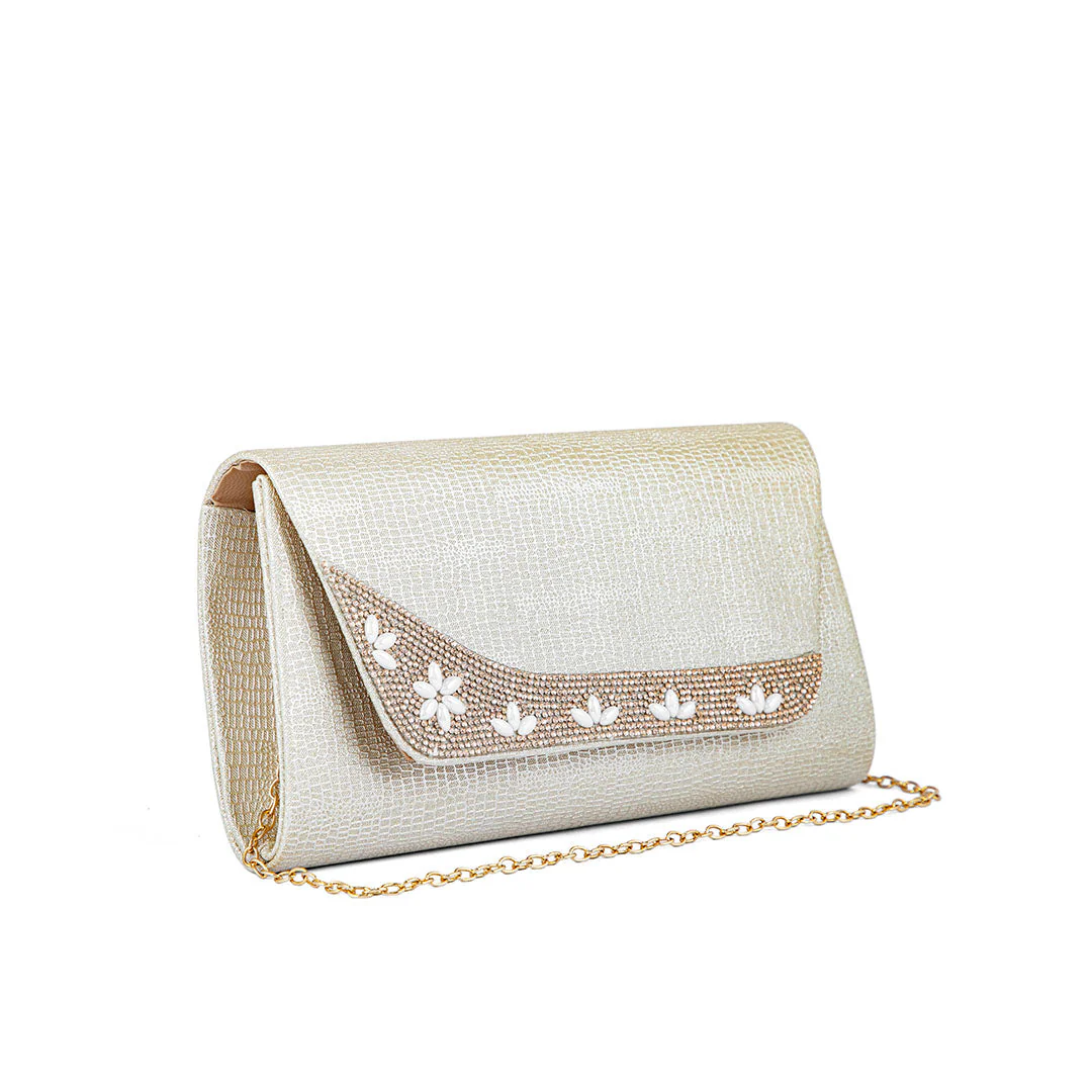 Beige Fancy Clutch P24174 - Image 2