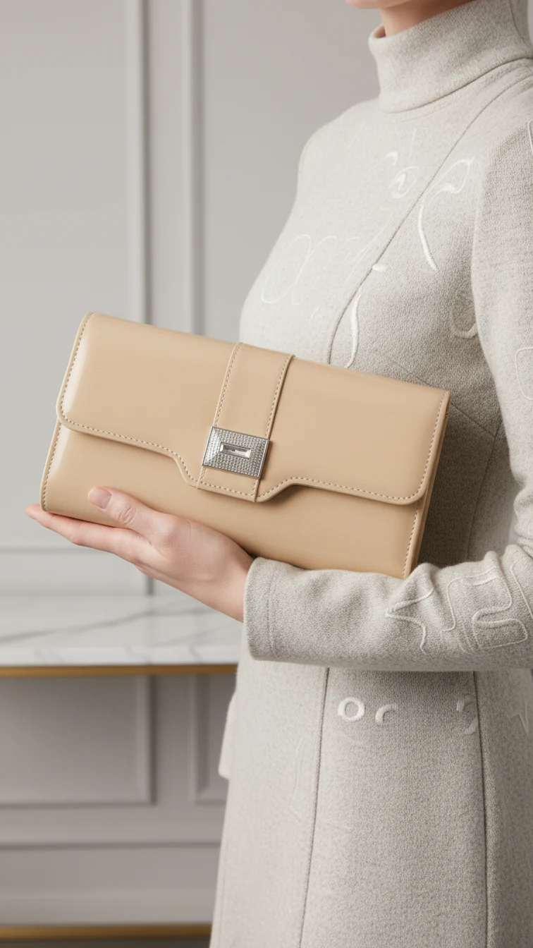 Beige Formal Clutch For Women P24209