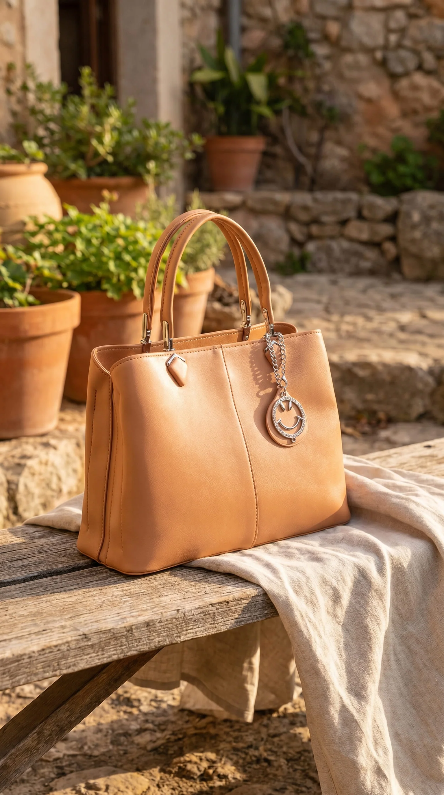 Beige Formal Hand Bag For Ladies P36557 - Image 3