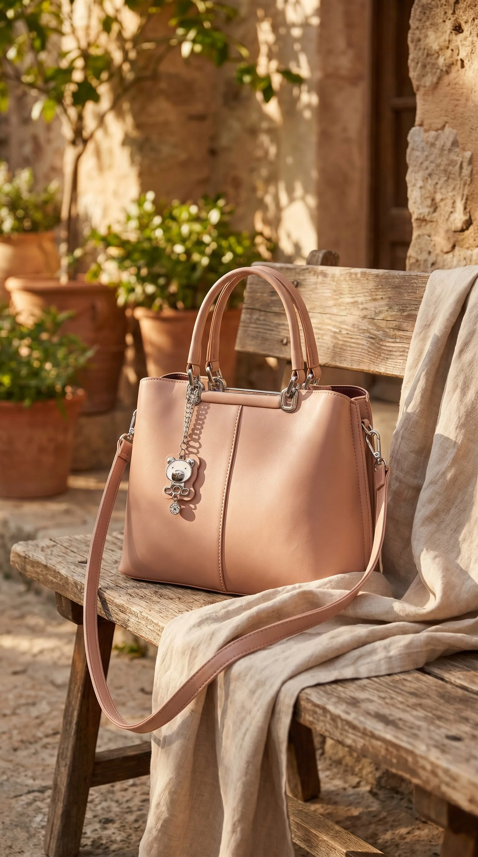 Beige Formal Hand Bag For Ladies P36560 - Image 3